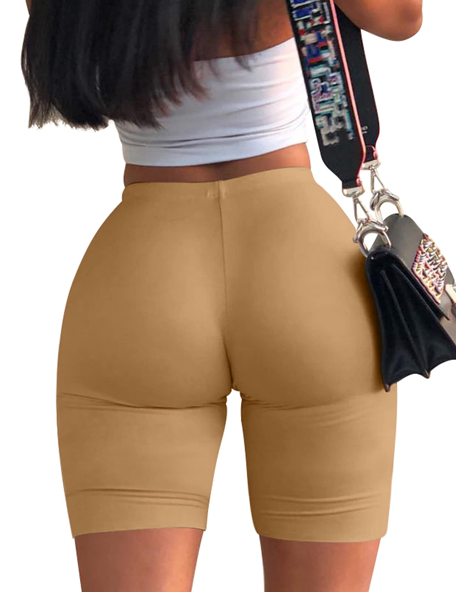 Mokoru Women's High Waisted Biker Shorts - Sexy Workout Gym Athletic Yoga Shorts for Running, Cycling & Fitness Training