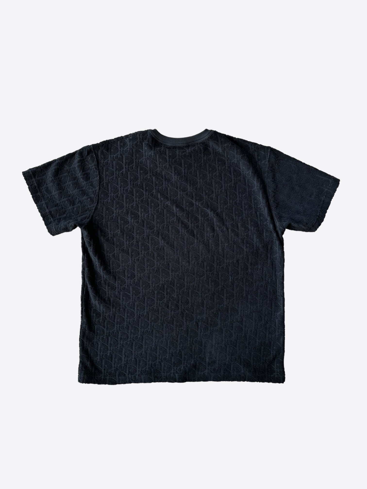 Dior Black Oblique Towel T-Shirt for Men - Luxury Cotton Short Sleeve Tee for Casual Wear & Summer Outfits
