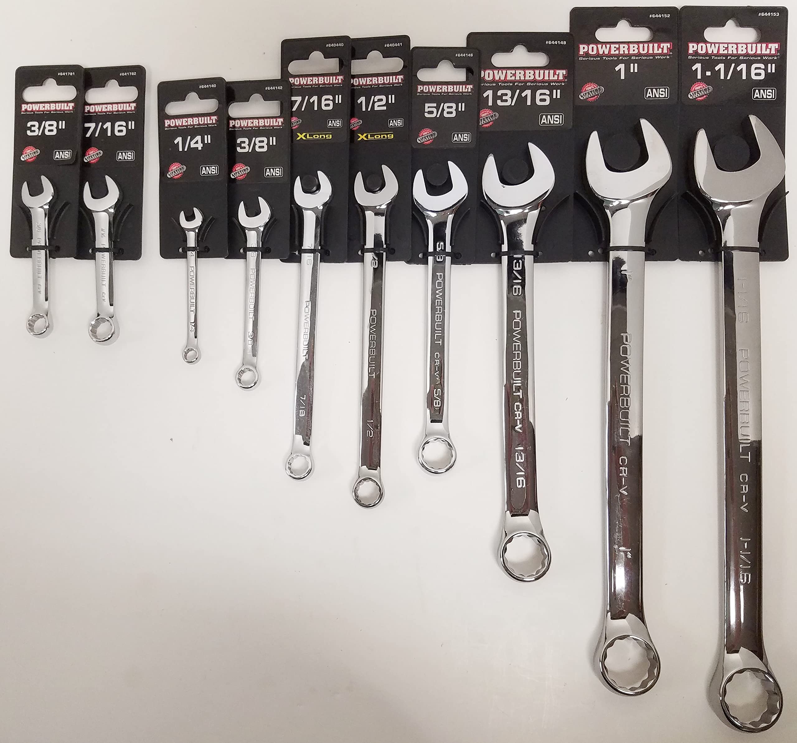 Powerbuilt 10-Piece SAE Combination Wrench Set - High Quality Chrome Vanadium Steel Tools for Automotive Repair, DIY Projects & Home Maintenance