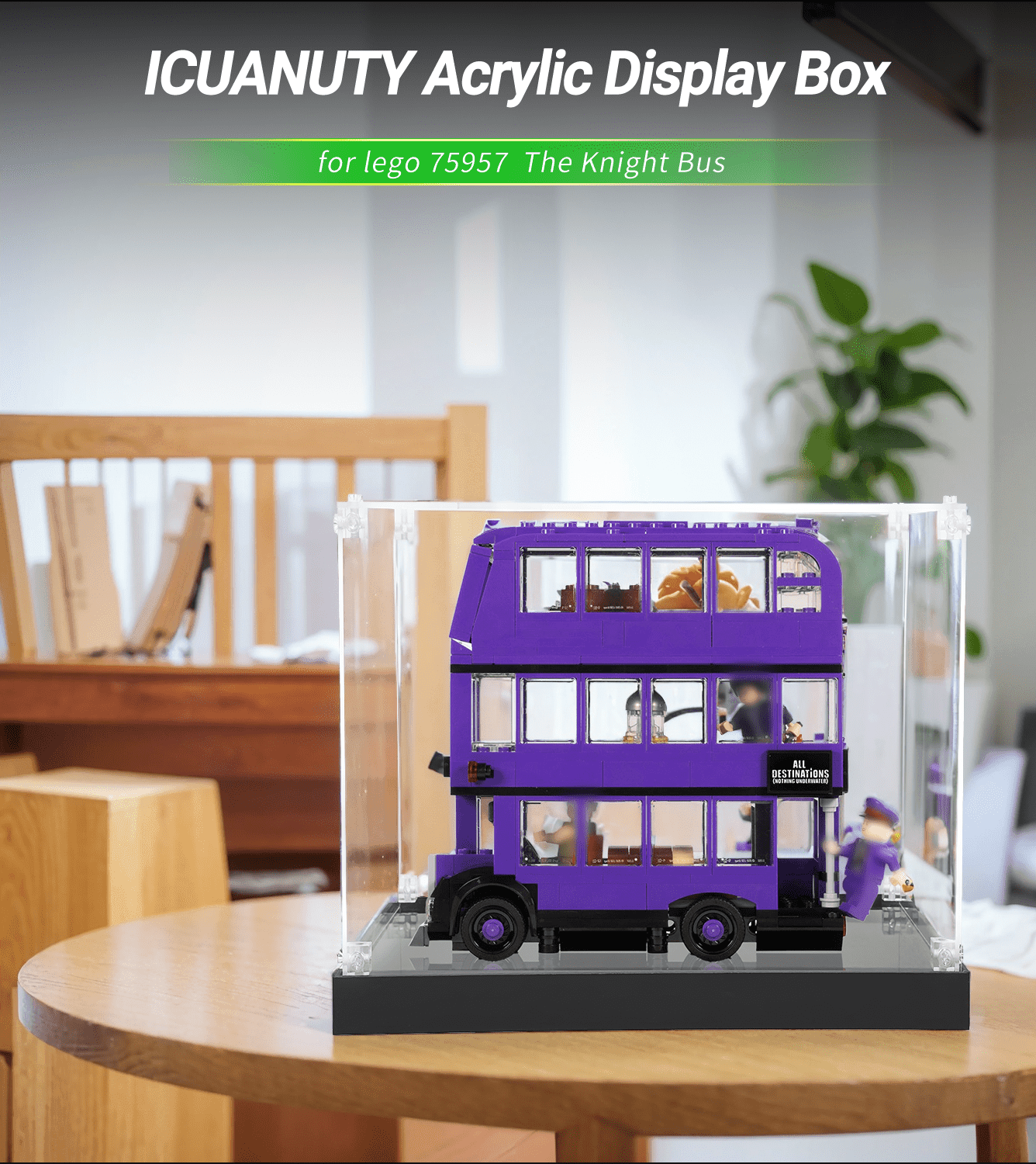 LEGO Harry Potter The Knight Bus 75957 Display Case - Protective Showcase for Collectible Building Sets - Perfect for Home Decor, Office Display & Gift Giving