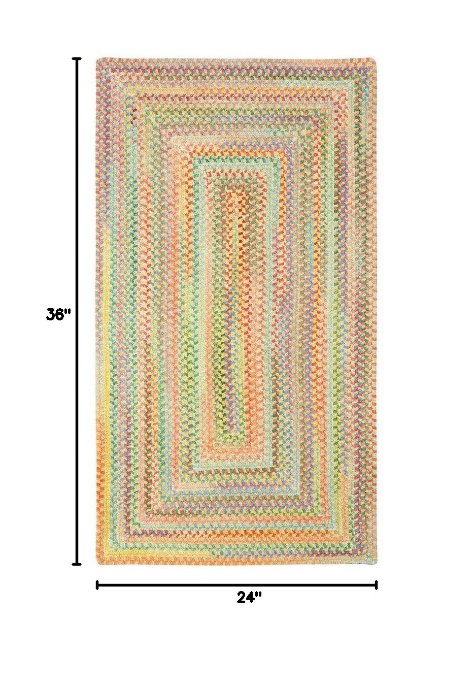 Capel Rugs Baby's Breath 2x3 Rectangle Braided Area Rug - Light Yellow | Soft Nursery Rug for Baby Room, Kids Play Area & Cozy Bedroom Decor
