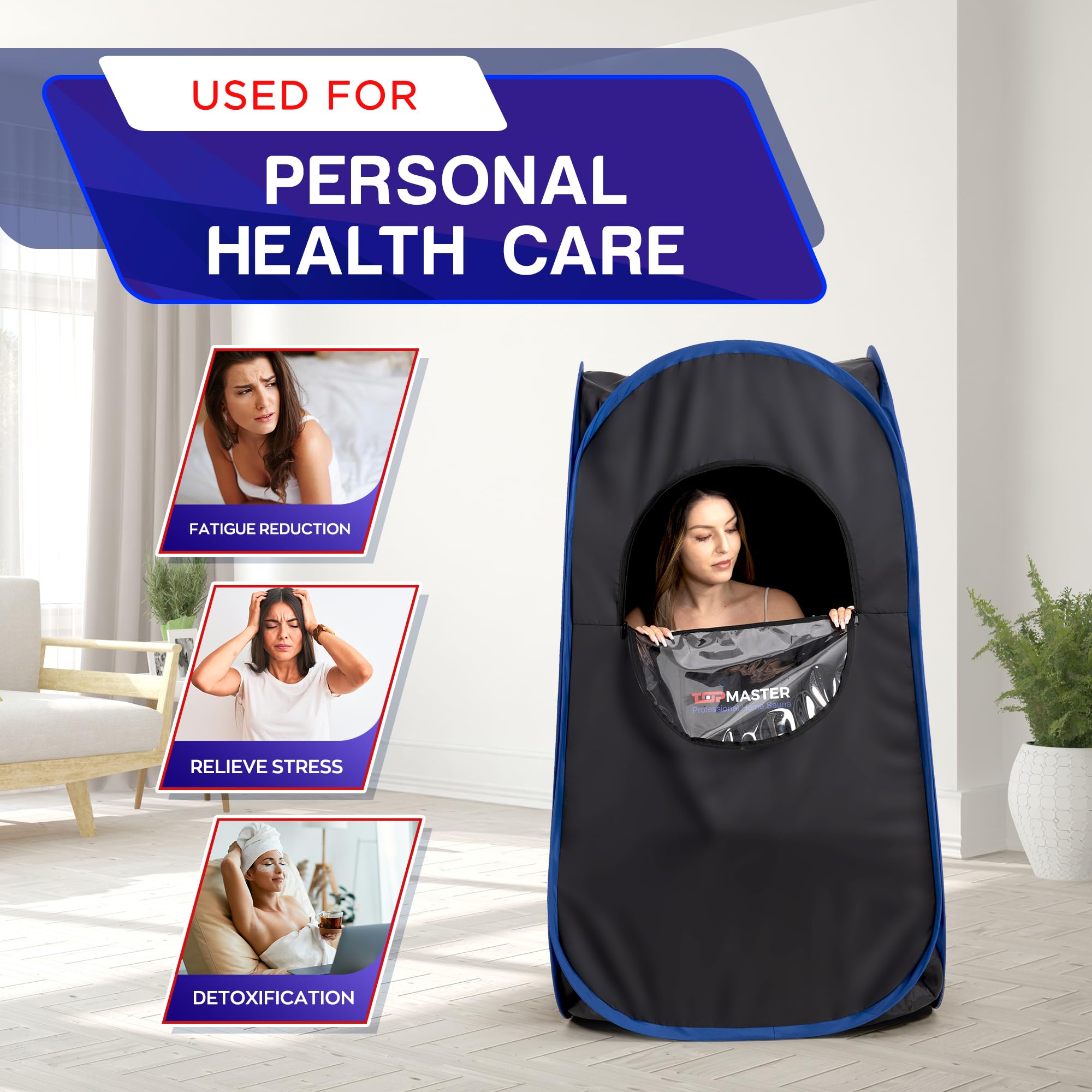 Foldable Portable Steam Sauna Tent for Home - 3L 1100W Steam Generator with Remote Control & Foldable Chair - Indoor Personal Sauna Box for Relaxation, Detox & Weight Loss - Perfect for Spa, Yoga & Home Wellness