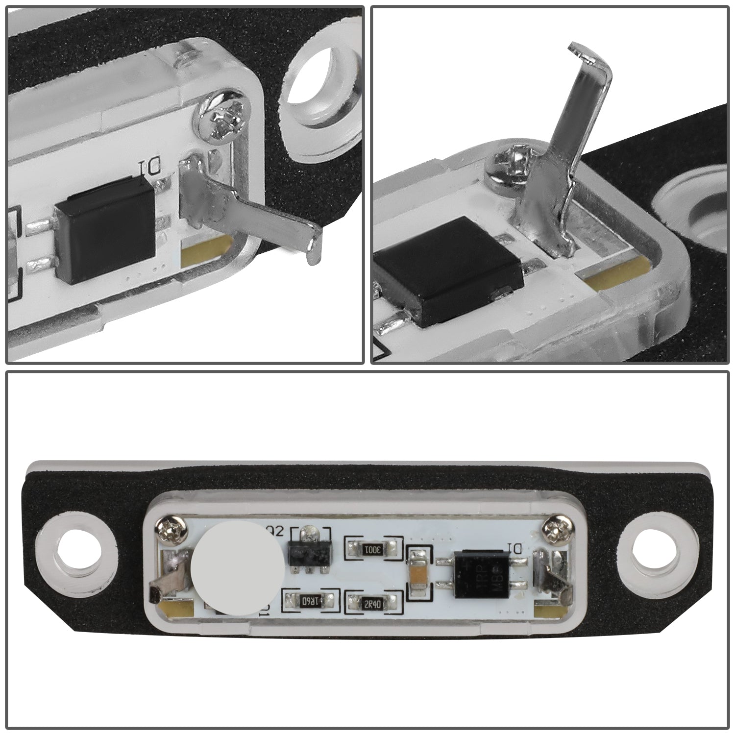 10-14 Ford Mustang & 08-11 Ford Focus White LED License Plate Lights - Bright Durable Replacement Bulbs for Night Driving & Car Customization