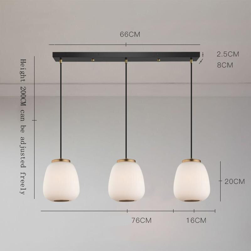 Nordic Glass Pendant Light - Modern Minimalist Hanging Chandelier for Kitchen Island, Dining Room & Bedroom Lighting Decor