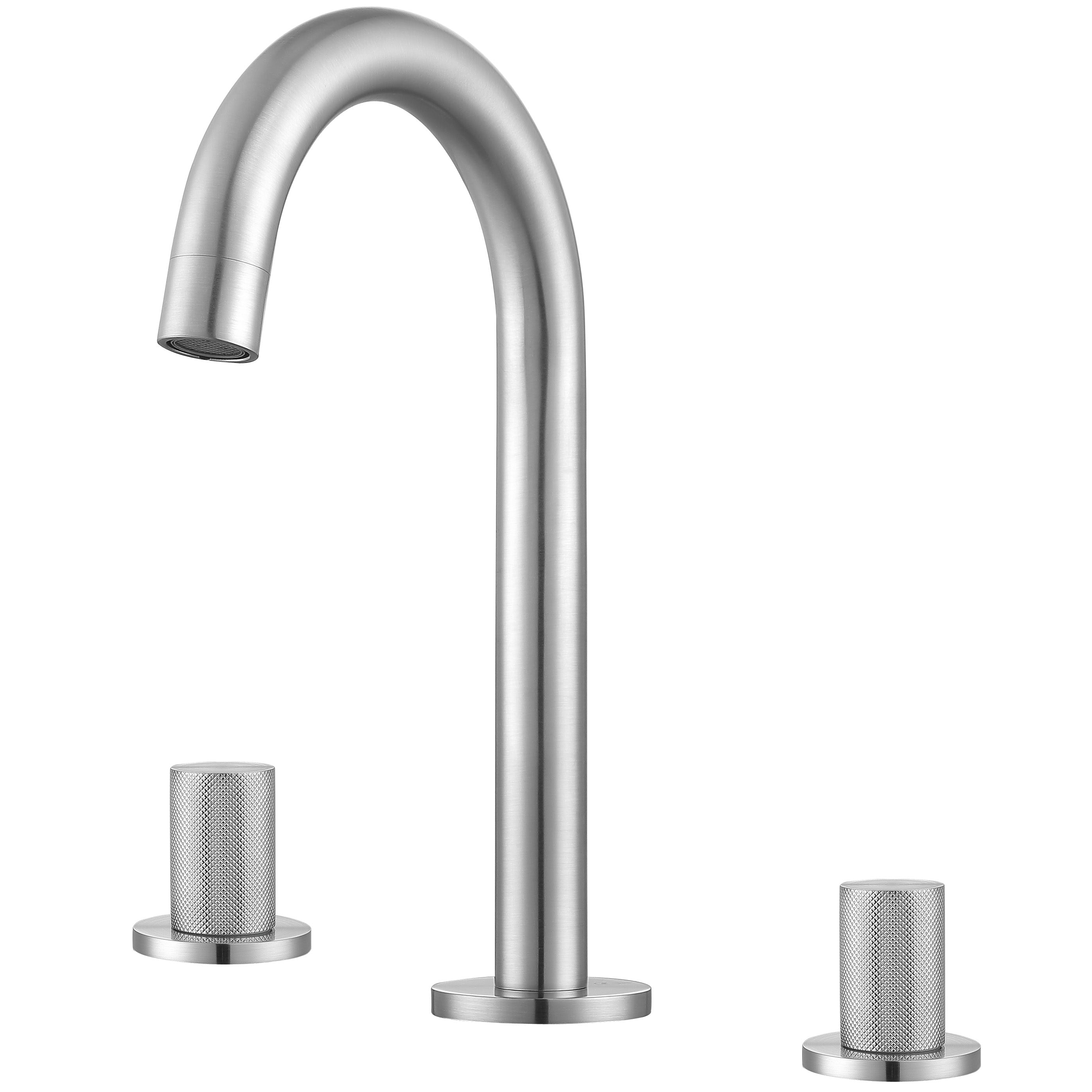 Ancona Industria Series Widespread Bathroom Faucet in Brushed Nickel - Modern Waterfall Design for Vanity Sinks, Powder Rooms & Guest Bathrooms