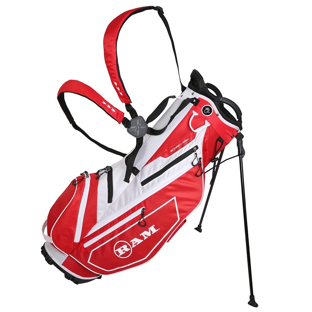 Ram Golf FX Lightweight Stand Carry Bag - Premium Golf Stand Bag with Comfortable Shoulder Strap for Men & Women - Perfect for Driving Range, Course & Travel