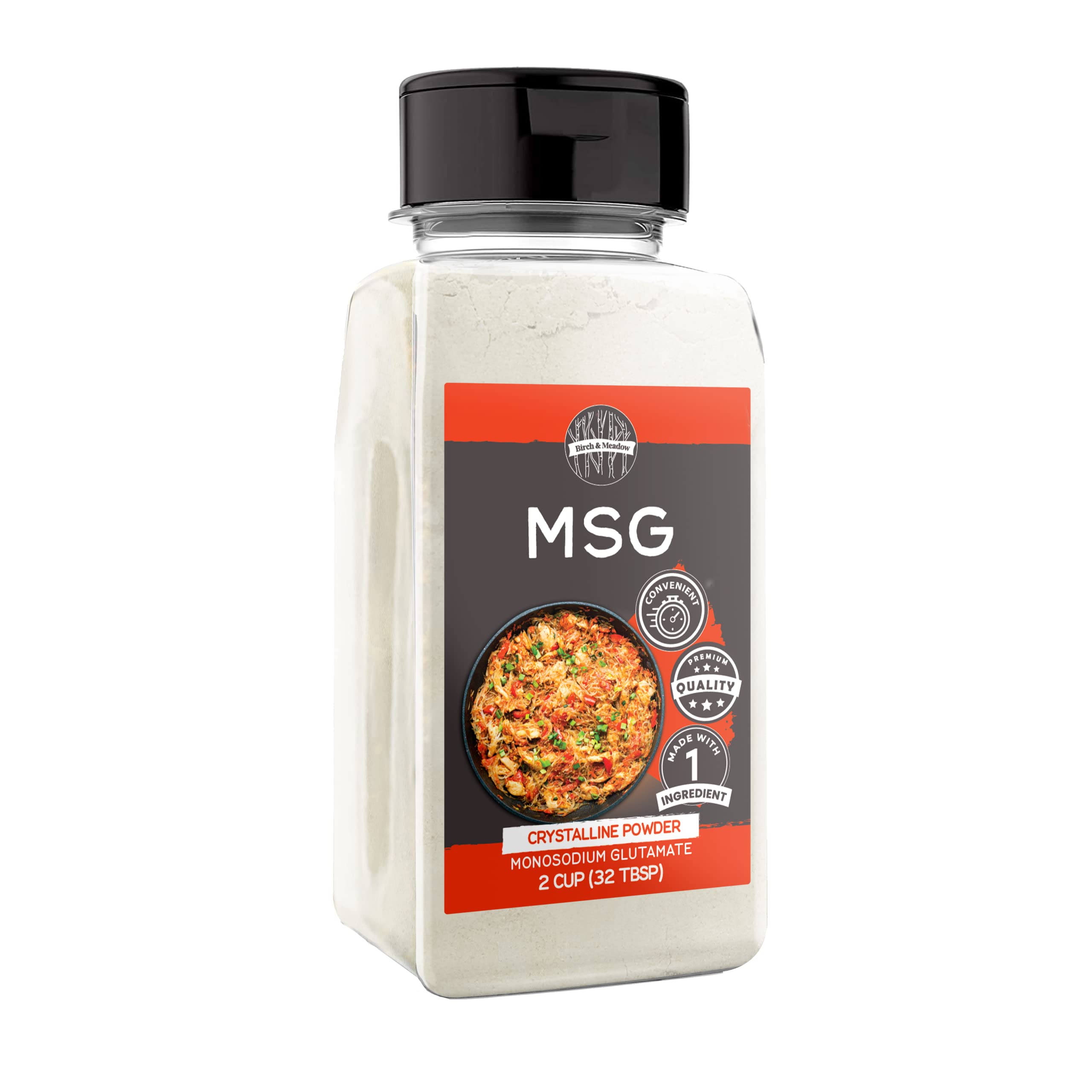 Birch & Meadow MSG (Monosodium Glutamate) - 2 Cups of Pure Flavor Enhancer Powder for Cooking, Baking & Seasoning | Perfect for Soups, Stews & Asian Cuisine