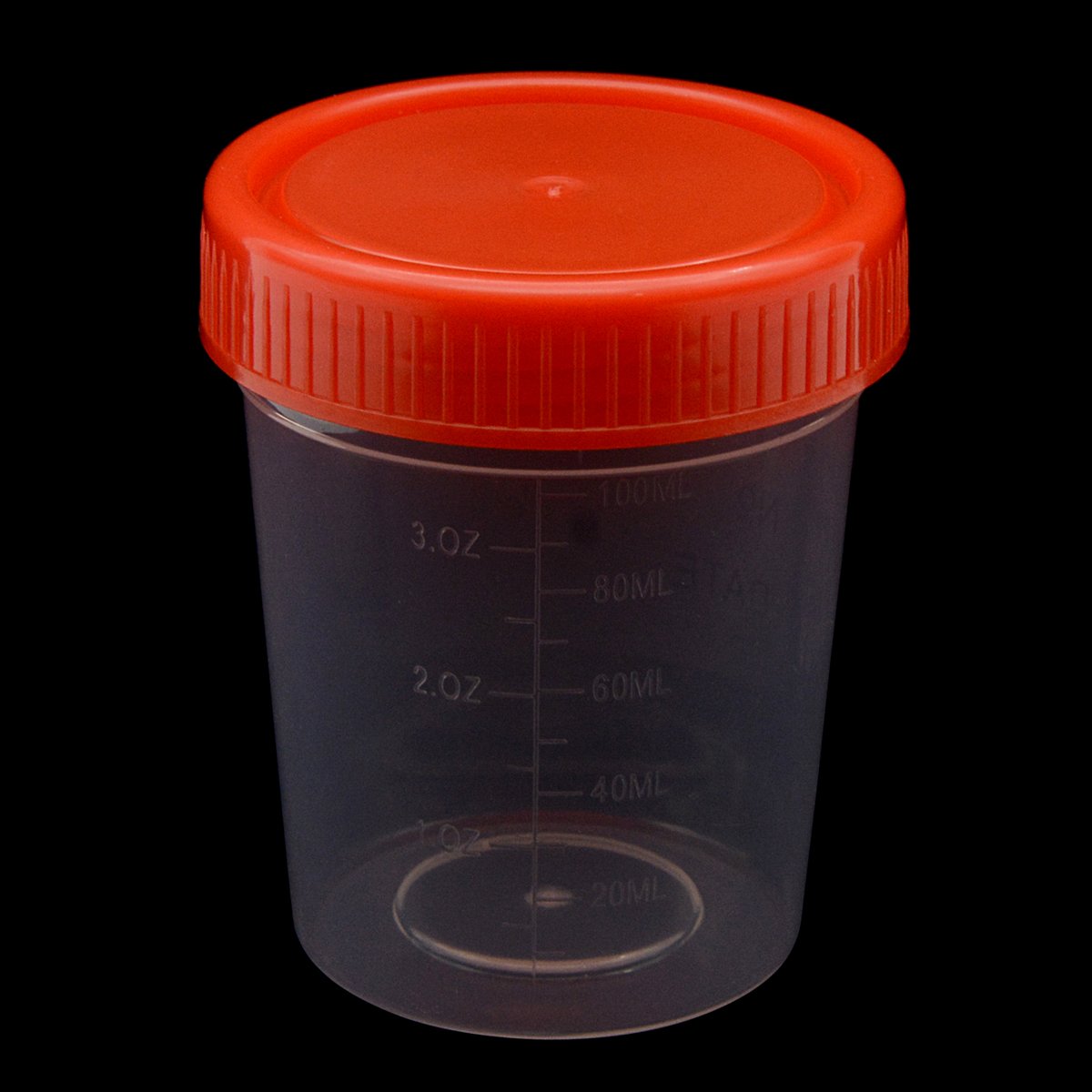 20Pcs 120ML (3OZ) Sterile Specimen Cups with Screw-On Lids - Clear Transparent PP Plastic Medical Containers with Red Covers - Ideal for Urine Samples, Lab Testing & Medical Specimen Collection