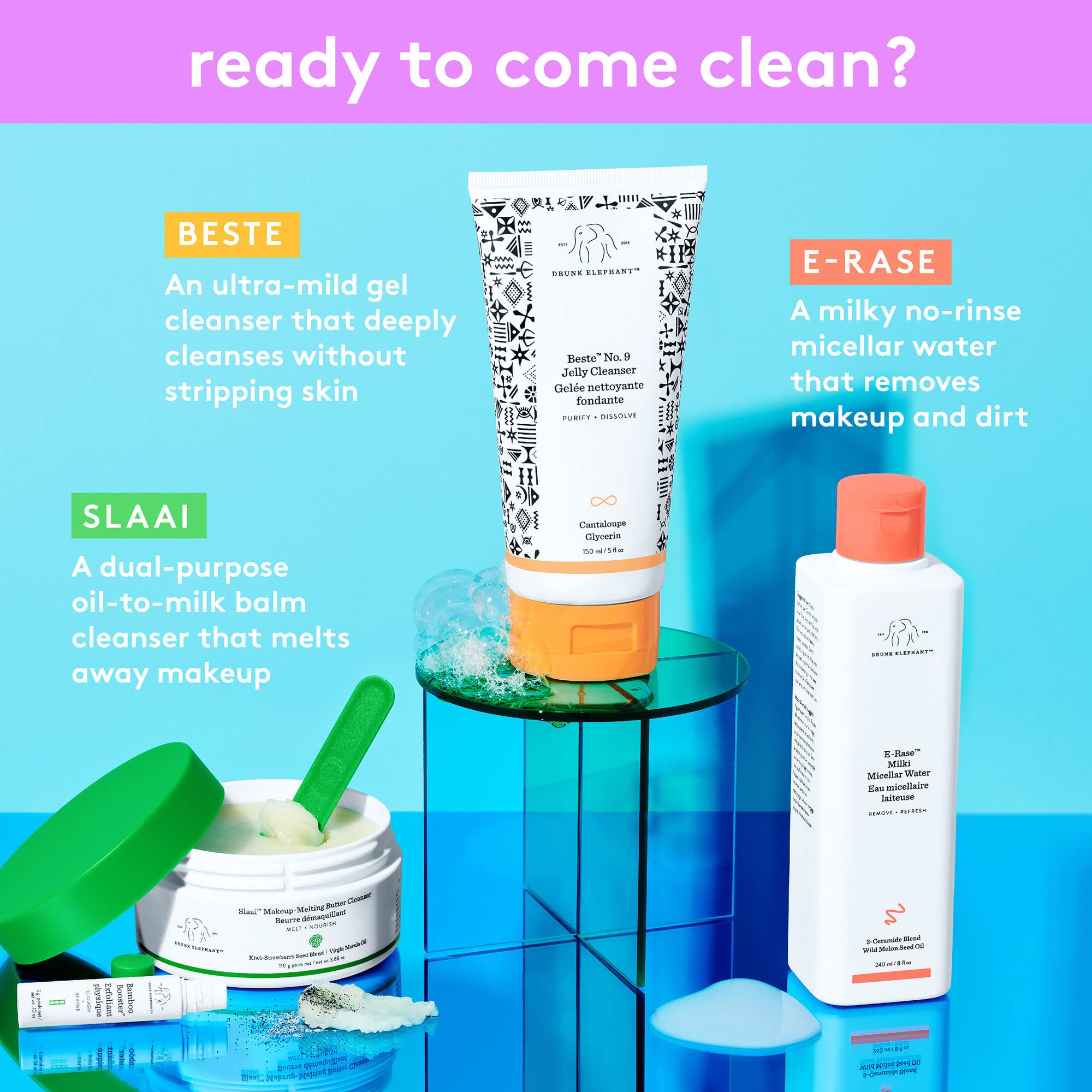Drunk Elephant Slaai Makeup Melting Butter Cleanser 3.8 oz | Gentle Makeup Remover & Nourishing Balm Cleanser for Women | Effectively Removes Makeup, Dirt & Impurities | Perfect for Daily Skincare & Deep Cleansing Routine