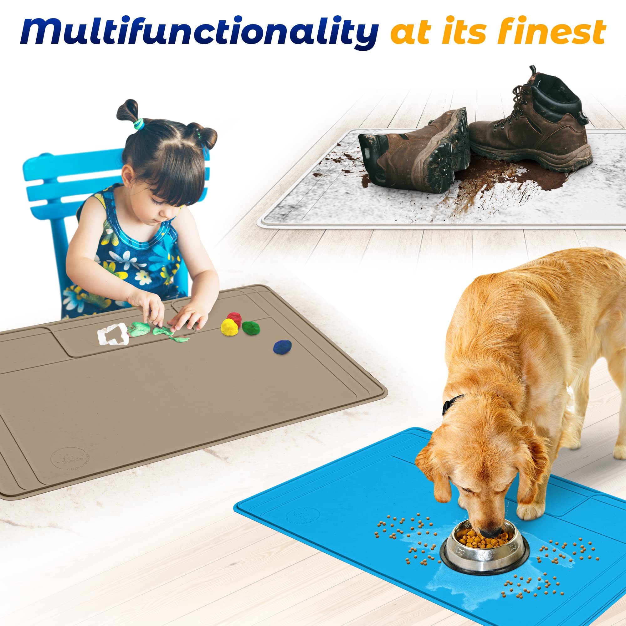 Premium Silicone Under Sink Mat - Waterproof, Trimmable & Easy Clean Kitchen Cabinet Liner - 34