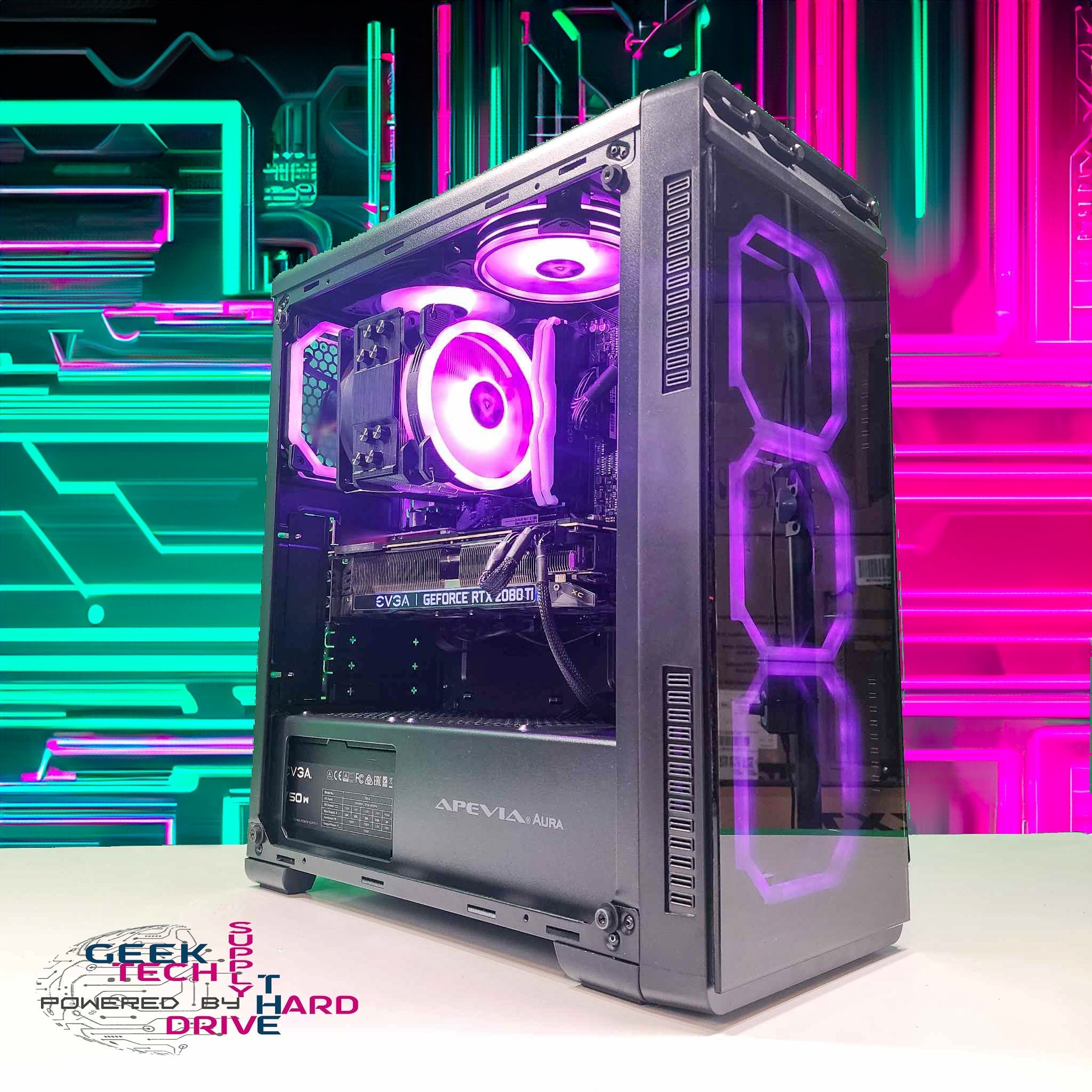 GTech Gaming PC - AMD Ryzen 5 5600G, NVIDIA RTX 2080Ti, 1TB SSD, 16GB DDR4 RAM, WiFi, Bluetooth, Windows 11 (Black) - High Performance Desktop Computer for Gaming, Streaming & Content Creation