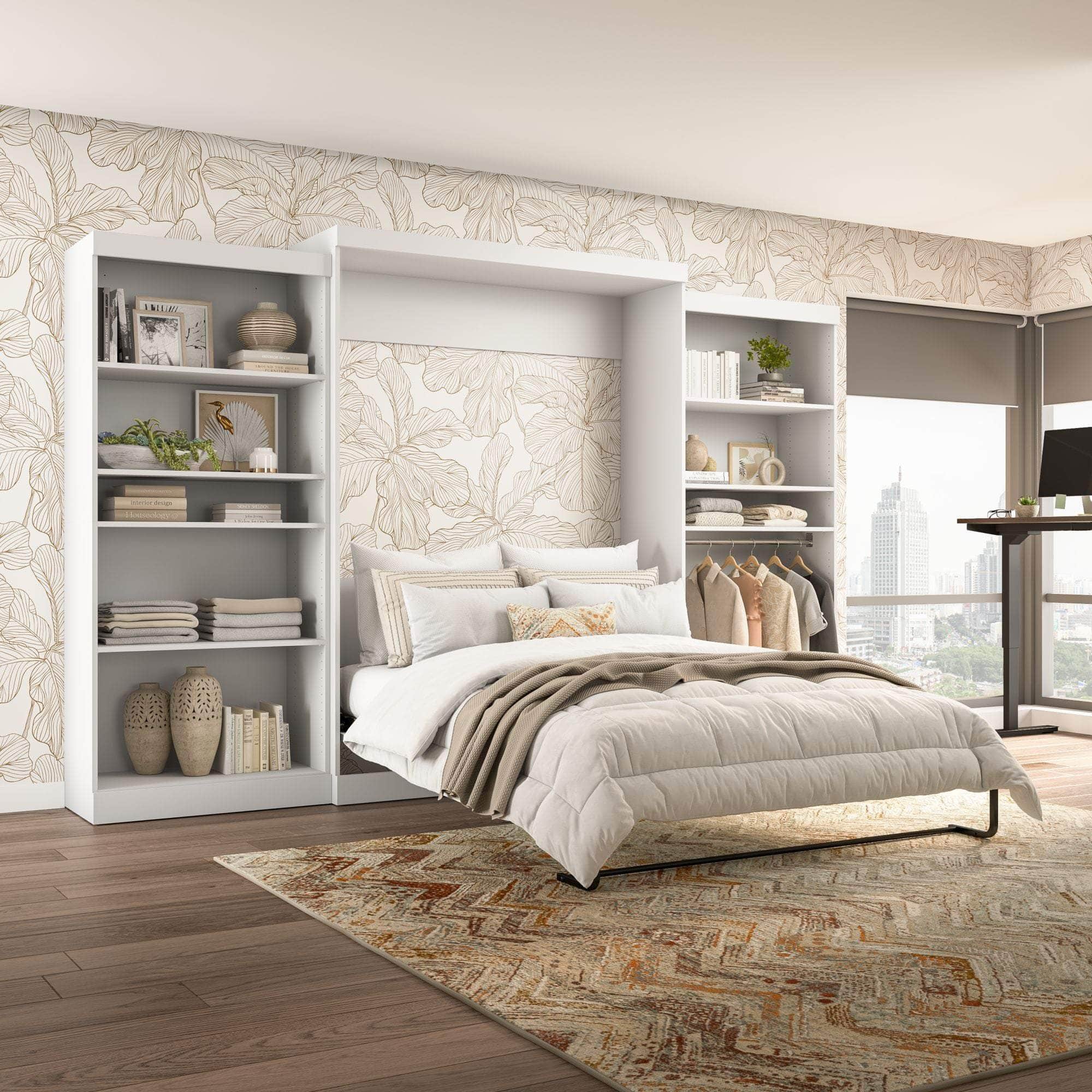 Pur Queen Murphy Wall Bed with 2 Storage Units - 136