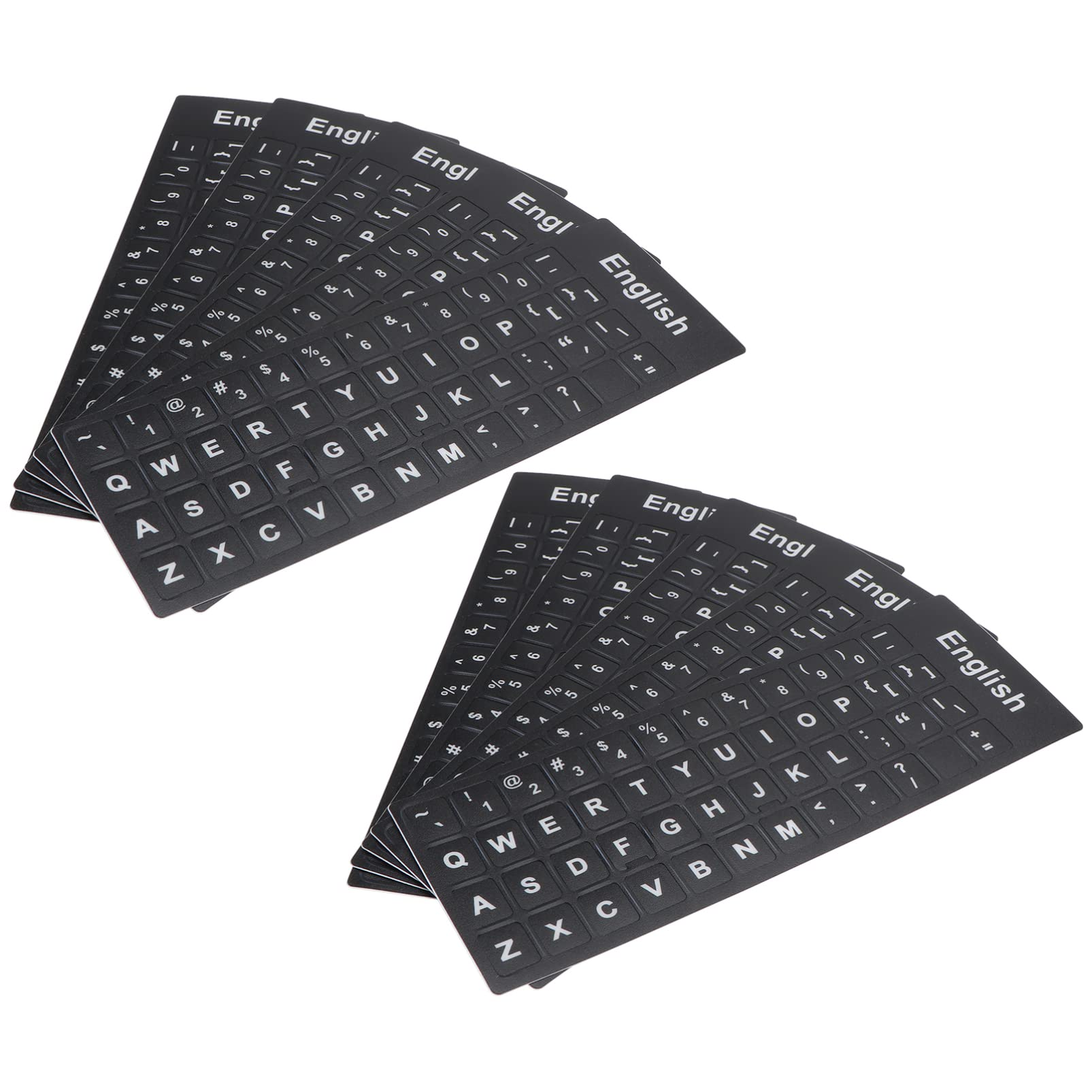 Mobestech 10Pcs Custom English Keyboard Letter Stickers - Laptop & PC Key Covers for Typing, Gaming, and Office Use