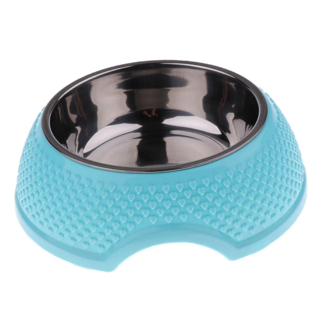 Non-Slip Stainless Steel Pet Bowl for Dogs & Cats - Sky Blue Feeder & Water Dish for Anti-Tip Mess-Free Feeding at Home or Travel