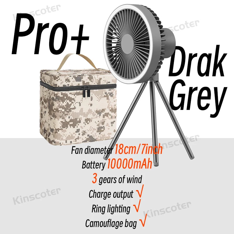 Portable Rechargeable USB Desktop Fan - Quiet Cooling for Home Office, Camping, Outdoor & Travel Use