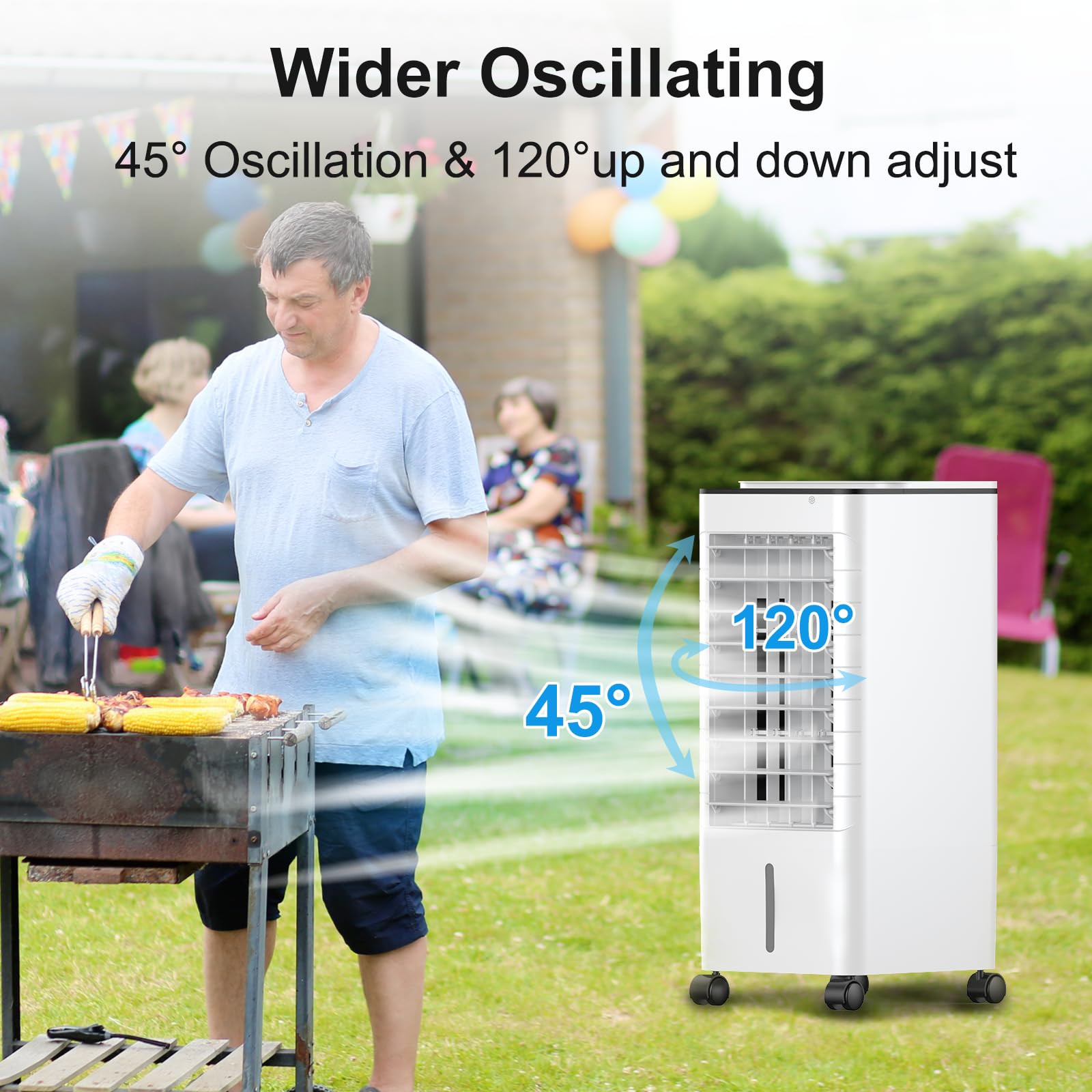 BIESQYA Portable Air Conditioner - Ductless Windowless AC Unit with Evaporative Cooling, 3 Ice Boxes, Remote Control & Removable Water Tank - Perfect for Bedroom, Office, Kitchen, Indoor & Outdoor Use