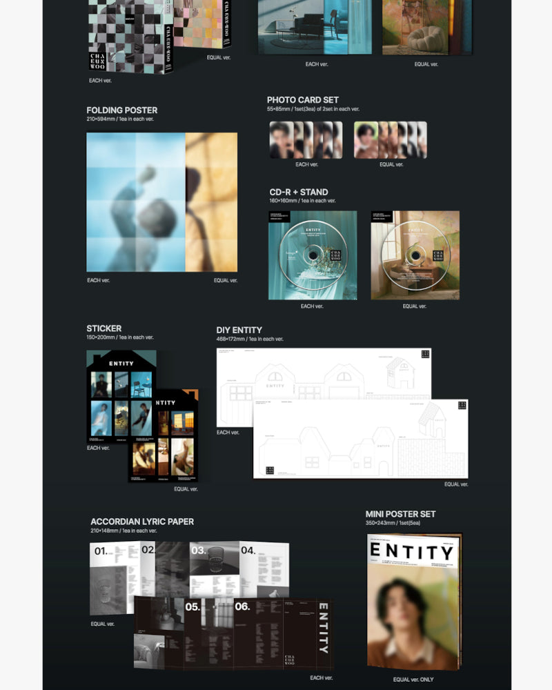 CHA EUNWOO (ASTRO) 1ST MINI ALBUM [ENTITY] (EQUAL Ver.) - Kpop Album for Fans, Collectors & Music Lovers - Perfect for Gifts, Concerts & Kpop Collections
