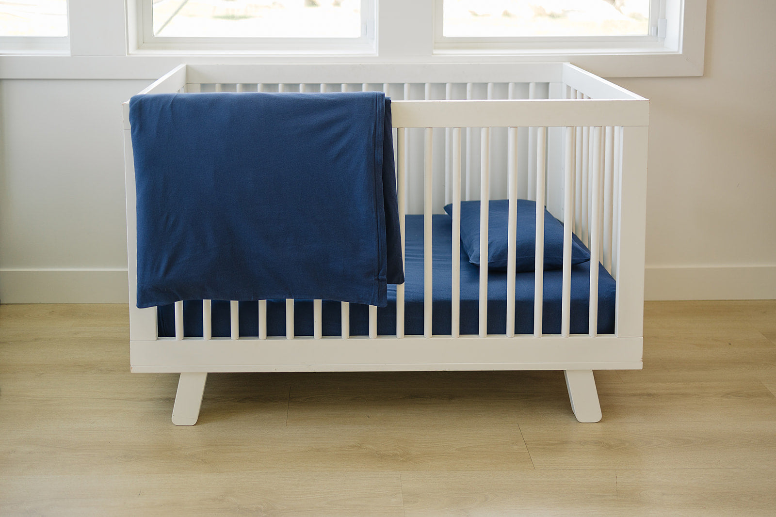 Ecolino® 100% Organic Cotton Crib Sheet - Navy Blue | Soft, Breathable & Hypoallergenic Baby Bedding for Safe & Comfortable Sleep