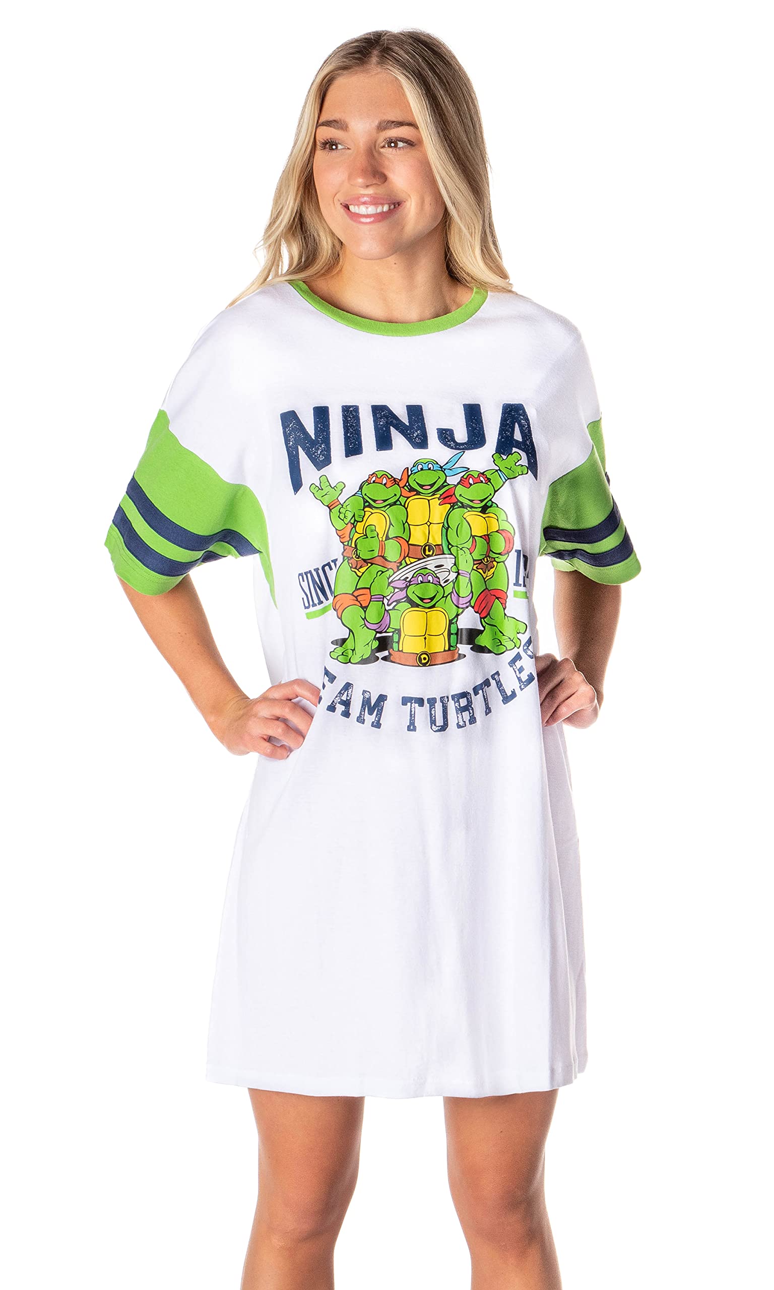 Nickelodeon Teenage Mutant Ninja Turtles Women's Pajama Set - TMNT 1984 Retro Sleepwear Nightgown for Fans - Perfect for Sleepovers, Movie Nights & Comic Conventions
