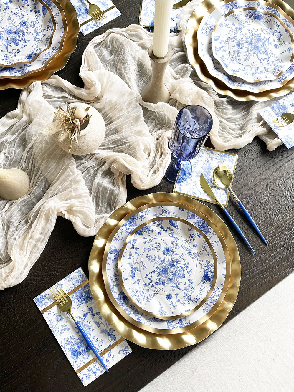 Elegant Timeless Table Setting - Premium Dinnerware Set for Formal & Casual Dining - Perfect for Weddings, Holidays & Everyday Use