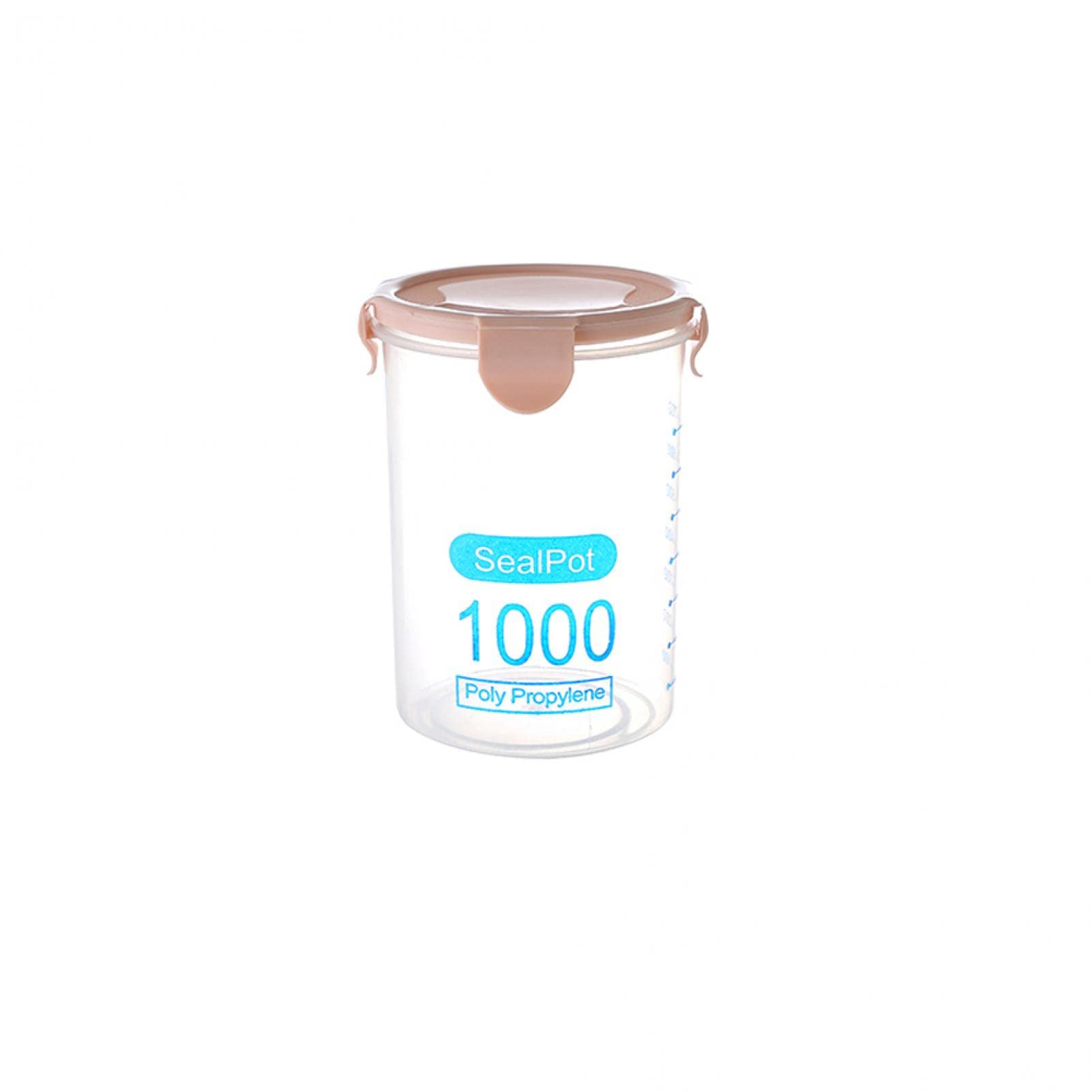 BPA-Free Plastic Food Storage Containers with Lids - 1000ml Transparent Airtight Kitchen Containers for Cereal, Beans, Nuts & Dry Food Storage | Microwave & Dishwasher Safe | Pantry & Meal Prep Organization (Pink)