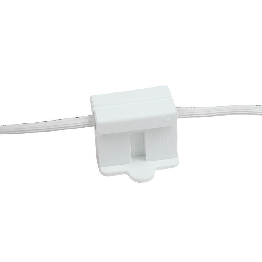 25 Pack SPT1 Female Vampire Plugs - White Indoor/Outdoor Electrical Connectors with Slide-On Back, 8 Amp Rating - Perfect for Christmas Lights, Holiday Decorations & DIY Lighting Projects