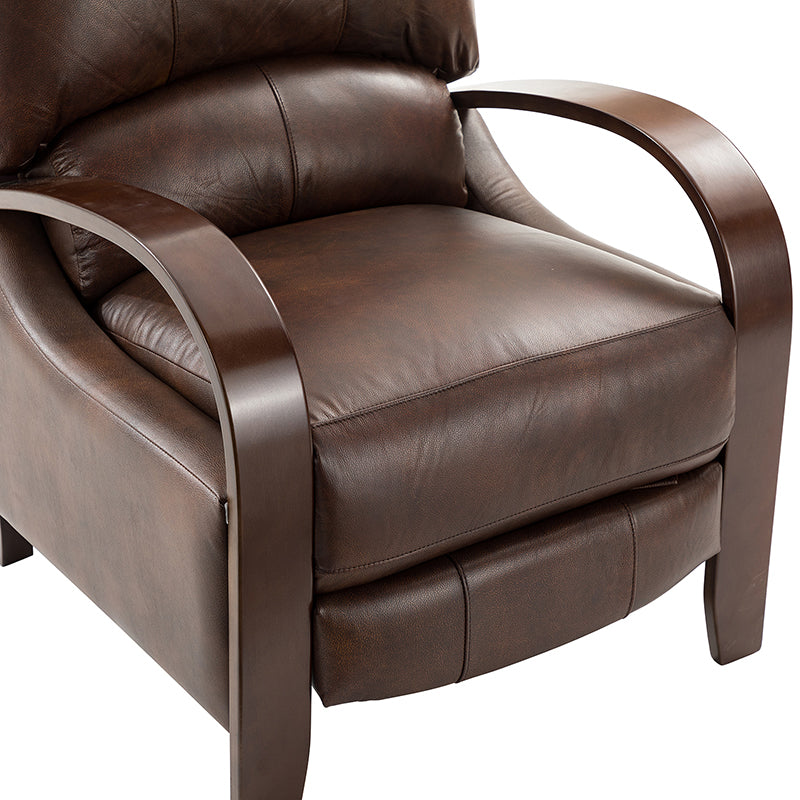 Melissa Genuine Leather Manual Recliner Chair - Handcrafted Full Grain Leather Living Room Recliner with Smooth Manual Mechanism, Perfect for Home Theater, Gaming, and Relaxation