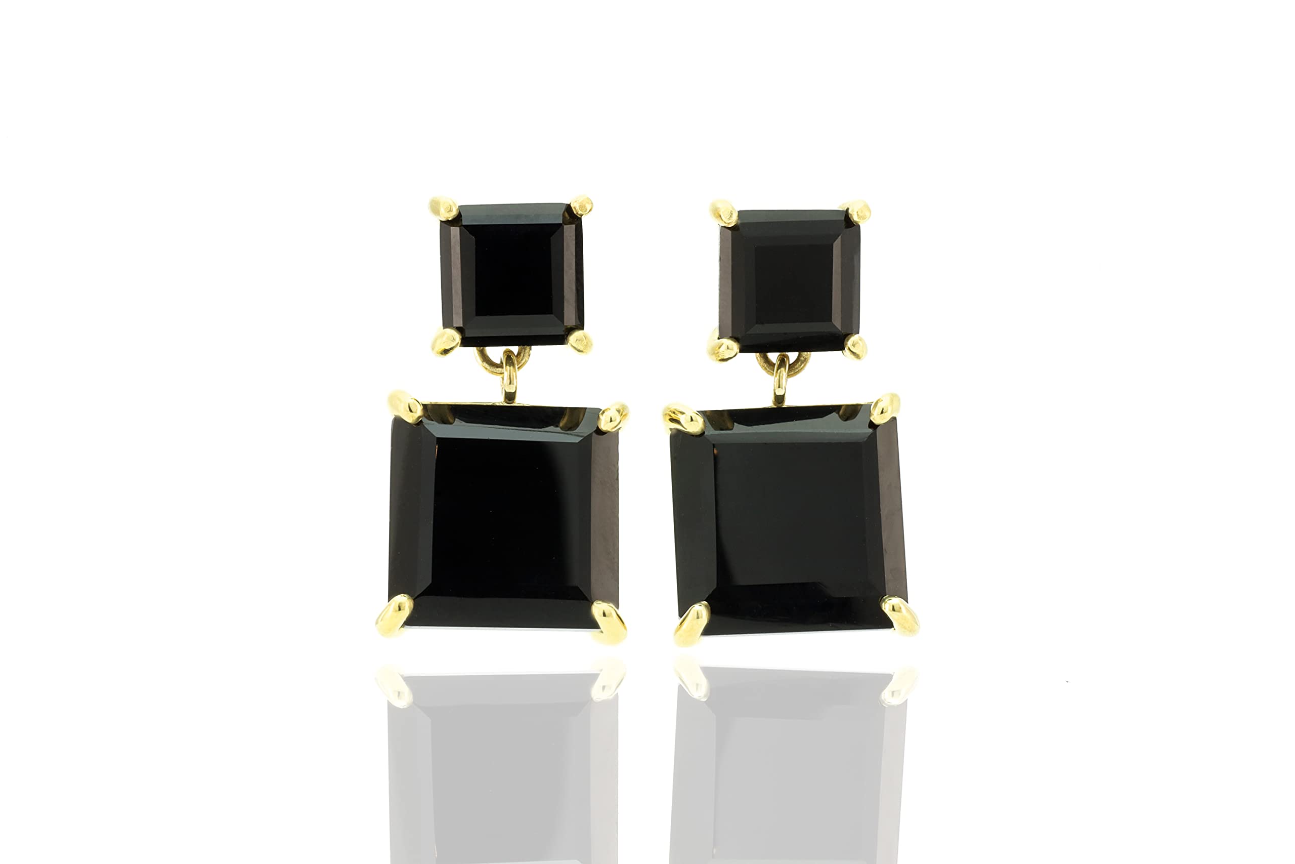 Luxury Black Onyx Gold Dangle Earrings with Multi-Gemstones | Handmade Statement Jewelry for Women | Perfect for Weddings, Parties & Special Occasions | Elegant Gift for Her