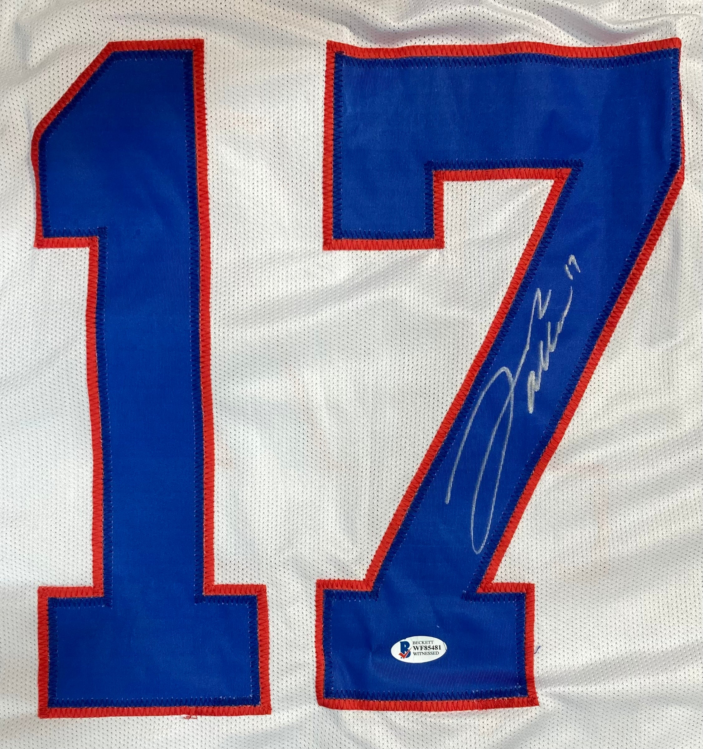Josh Allen Signed Buffalo Bills White Pro Style Football Jersey with BAS ITP Hologram - Authentic NFL Memorabilia for Collectors & Sports Fans, Perfect for Display in Man Cave or Game Room