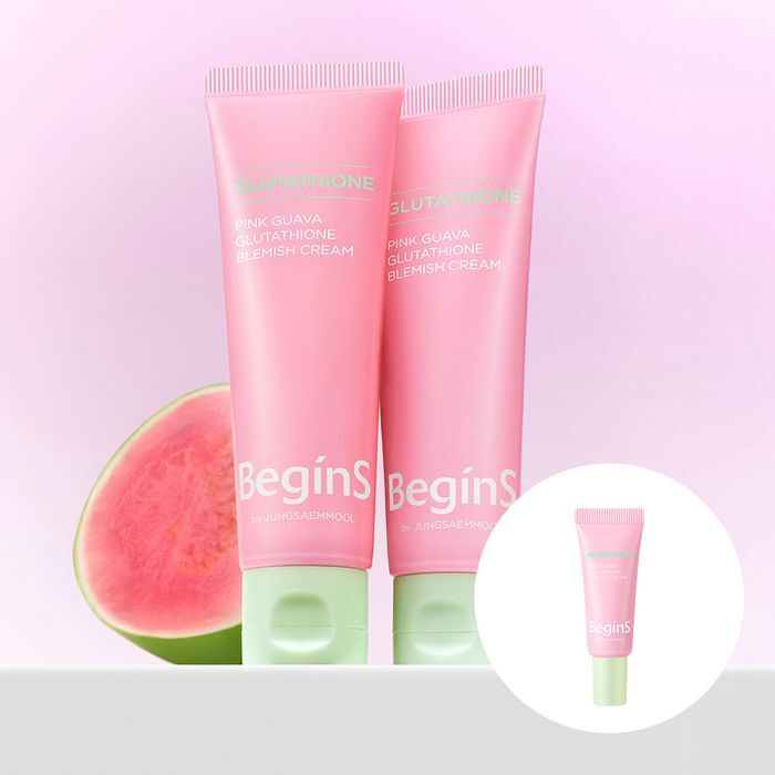 JUNG SAEM MOOL Pink Guava Glutathione Blemish Cream 50ml - Brightening & Hydrating Face Moisturizer with Free 5ml Spot Cream | Perfect for Daily Skincare Routine & Acne-Prone Skin