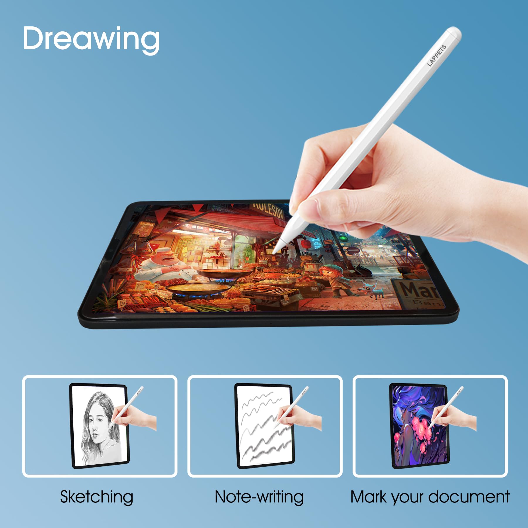 Apple Pencil 2nd Generation with Palm Rejection & Magnetic Wireless Charging - Stylus Pen for iPad Pro 11/12.9 Inch, iPad Air 4th/5th Gen, iPad Mini 6th Gen - Perfect for Drawing, Note-Taking & Professional Design
