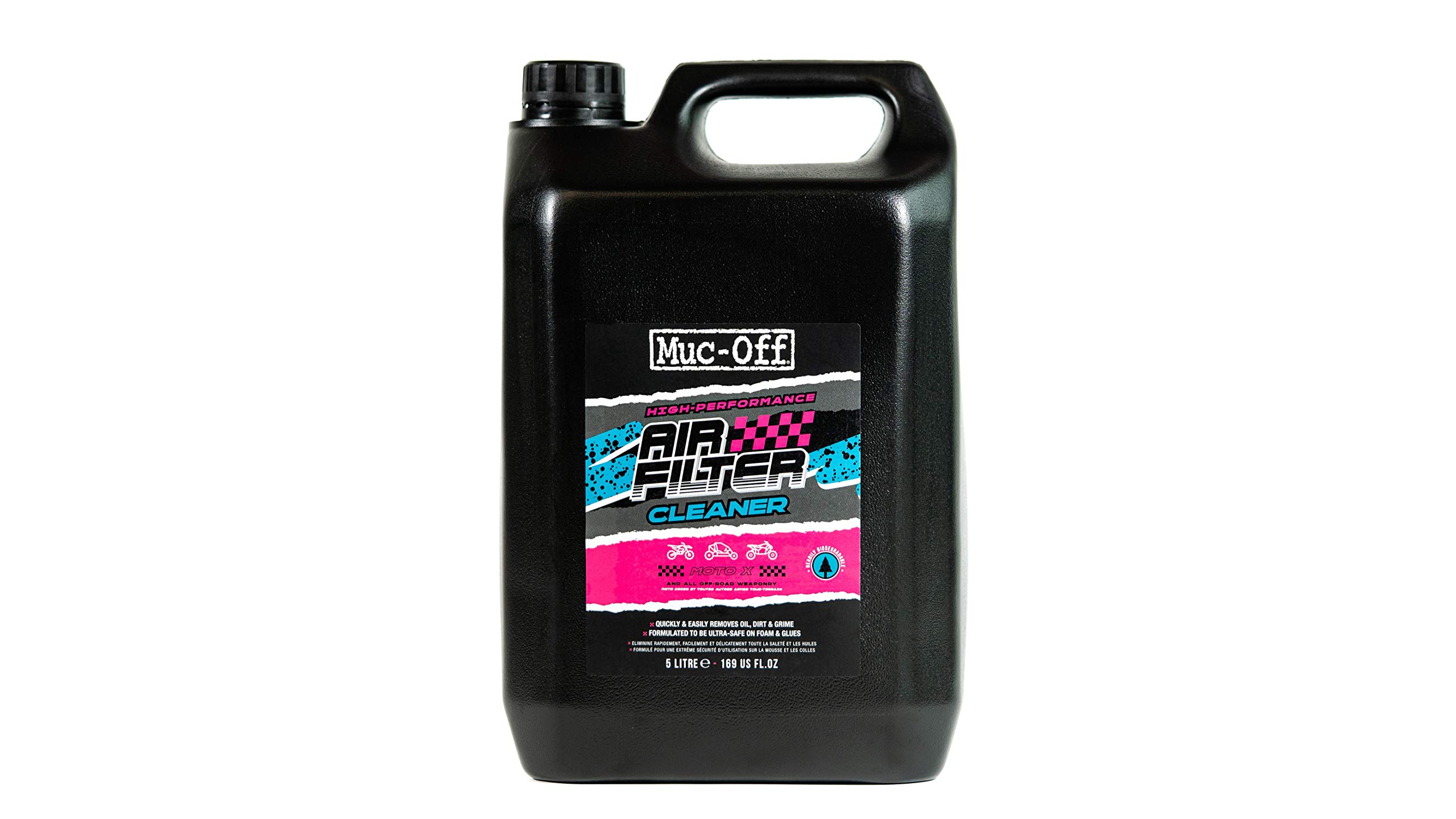 Muc-Off Air Filter Cleaner 5L - Motorcycle Foam Air Filter Wash & Degreaser for Dirt Bikes, Motocross & MX - Ideal for Off-Road Riding & Track Maintenance