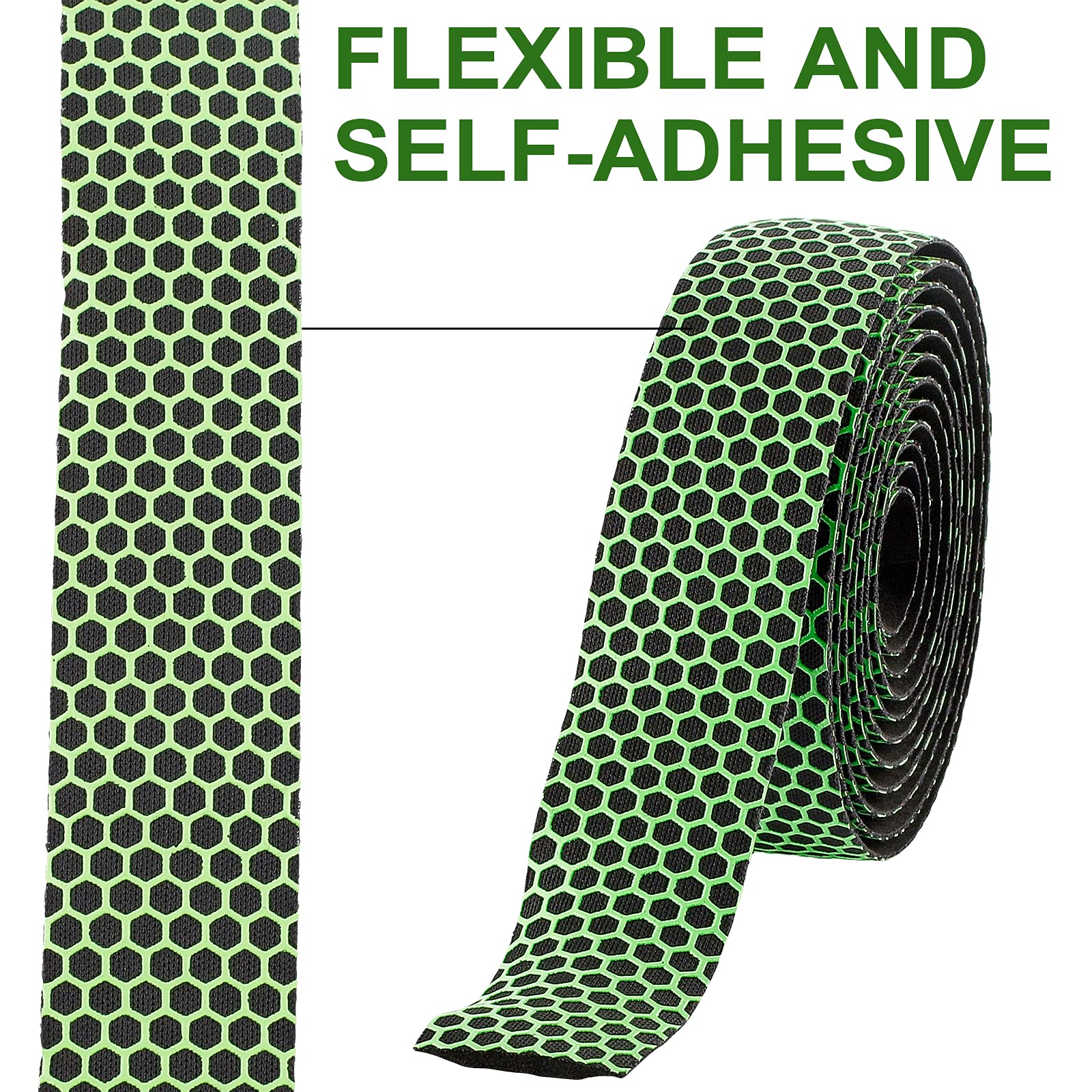 GORGECRAFT 2 Rolls Lime Green Bicycle Handlebar Tape - Non-Slip Cycling Grip with 2 End Plugs & Finishing Tapes for Road Bikes, Steering Wheels, Chairs & Fishing Rods - Perfect for Commuting, Racing & Outdoor Sports