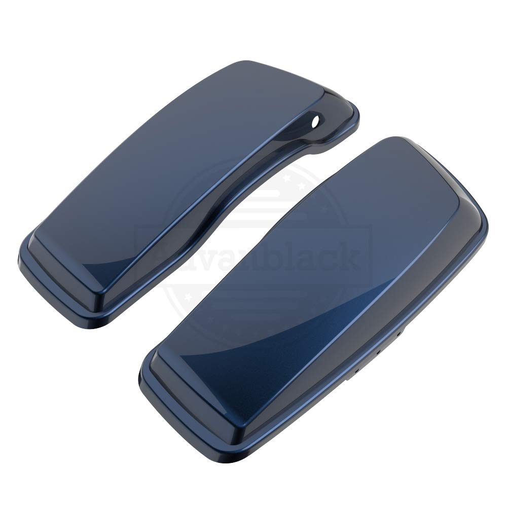 Premium Moto Onfire Saddlebag Lids for Harley Touring, Street Glide & Road Glide Special (2014-2020) - Midnight Blue | Durable Motorcycle Luggage Accessories for Long Rides & Road Trips