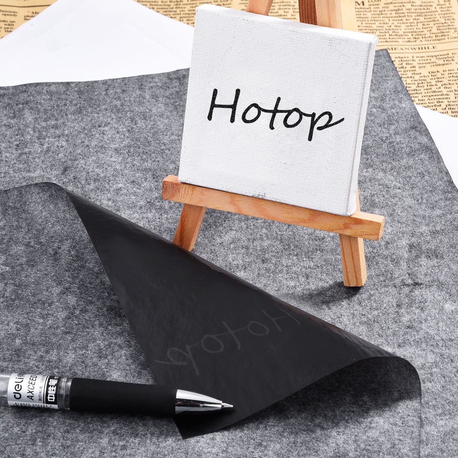 Hotop 100 Sheets Black Carbon Transfer Paper - 8.5 x 11 Inch Tracing Paper for Wood, Paper, Canvas, Fabric - Perfect for DIY Crafts, Tattoo Stencils, and Art Projects