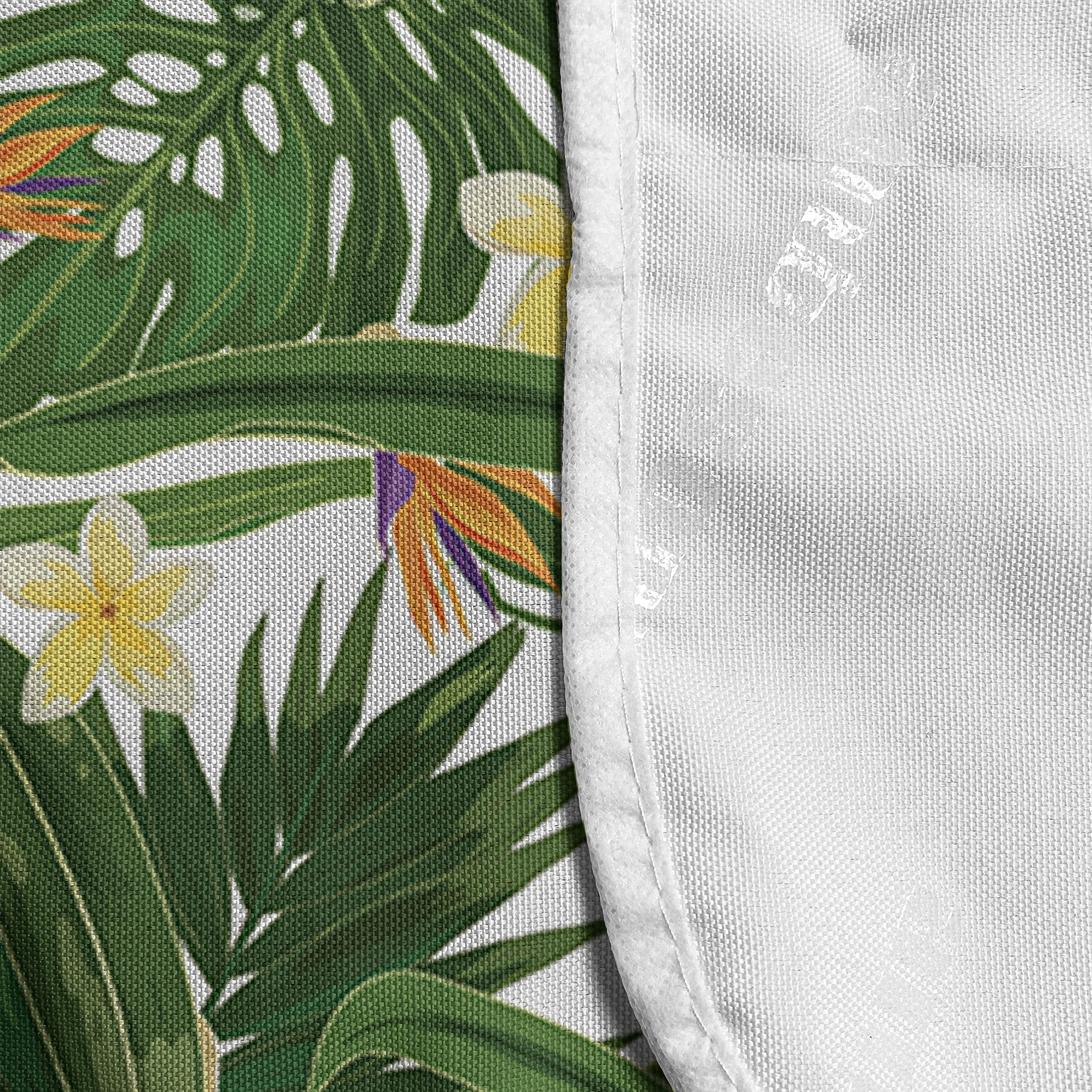 Ambesonne Tropical Microwave Cover - Waterproof Kitchen Organizer with Pockets, Monstera Palm Leaves & Hibiscus Floral Design (36