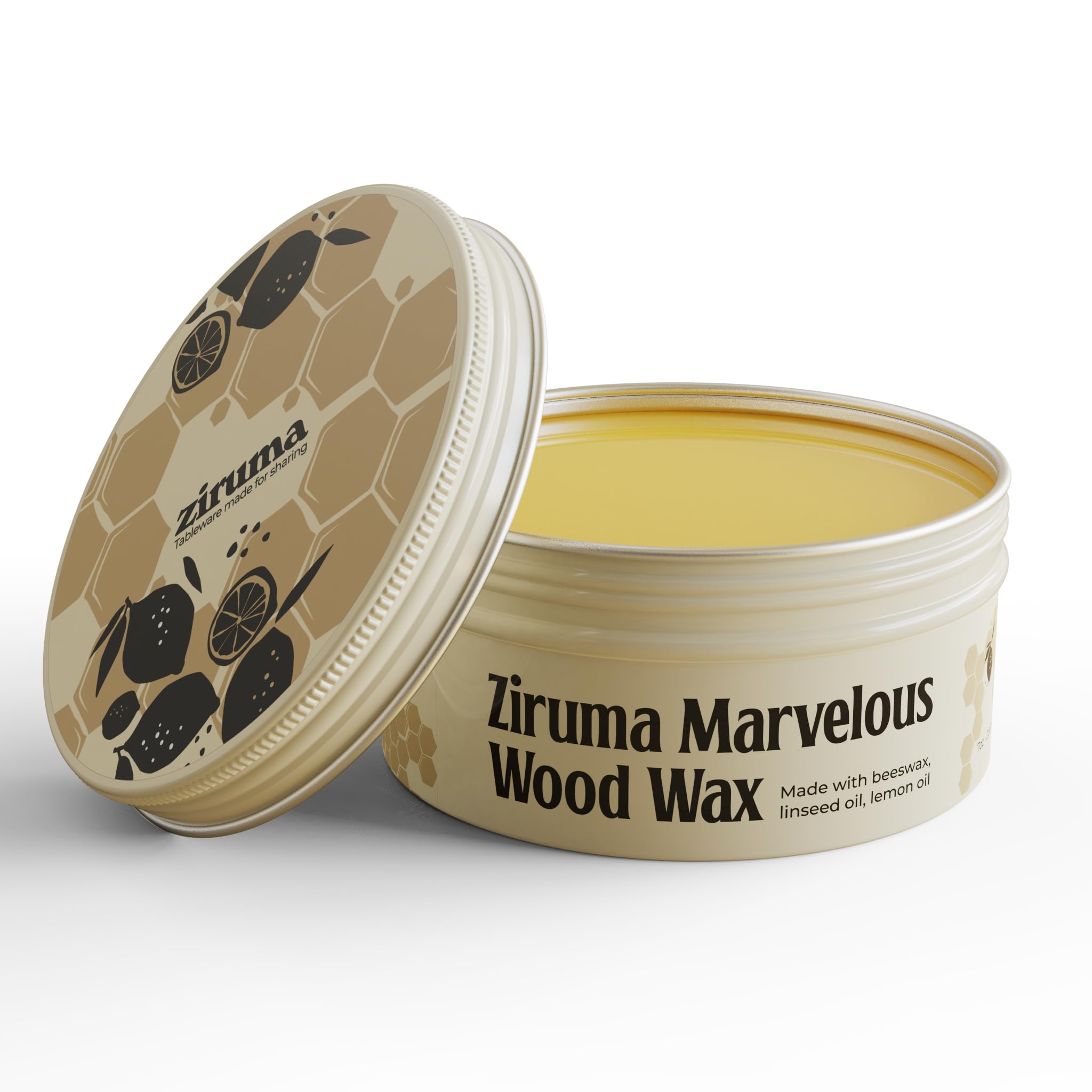 Premium Beeswax for Cutting Boards & Wooden Utensils - Ziruma 7oz Food Grade Wood Wax - Natural Wood Conditioner for Butcher Blocks, Kitchen Tools - Safe, No Mineral Oil - Perfect for Food Prep & Wood Care