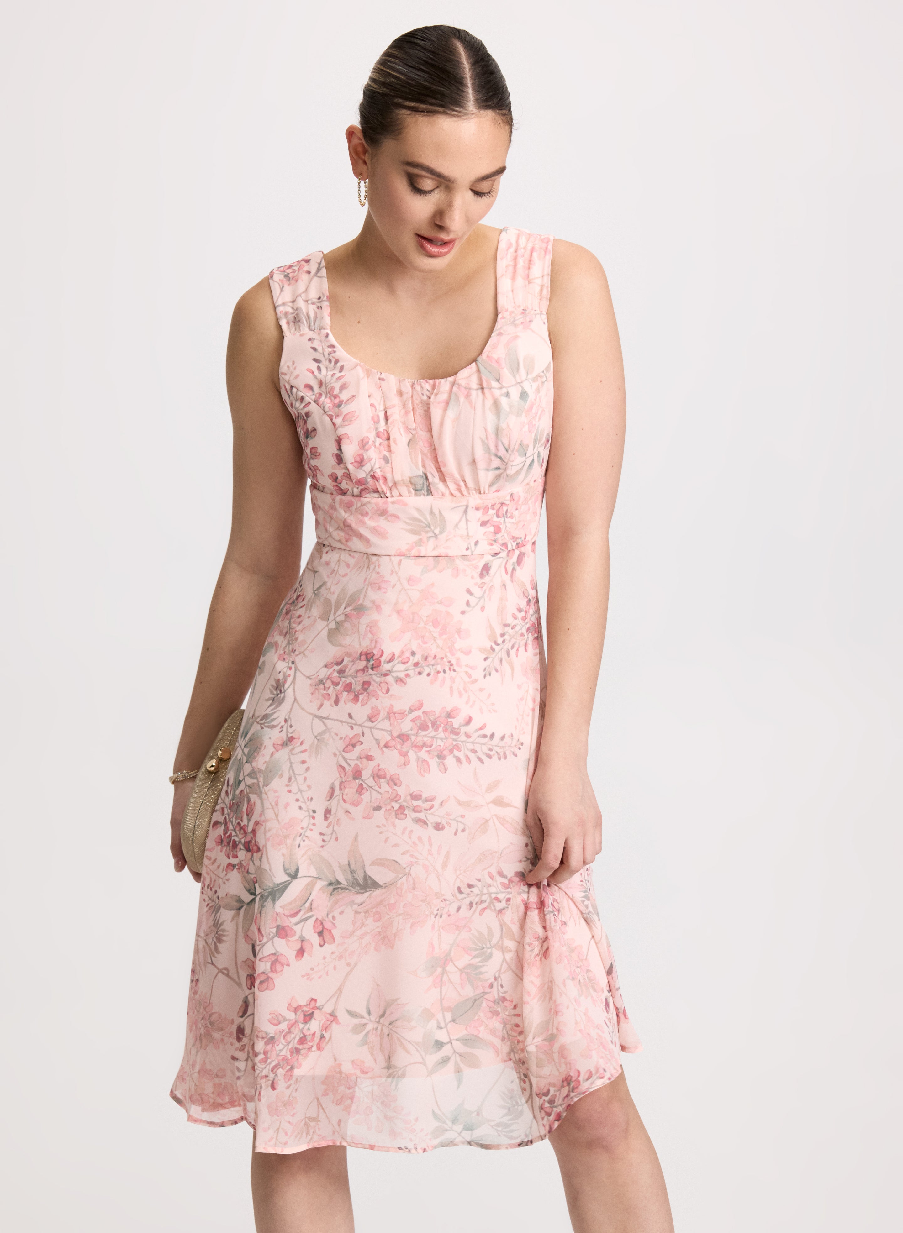 Floral Empire Waist Dress for Women - Summer Boho Maxi Dress with V-Neck & Flowy Skirt | Perfect for Beach Vacations, Weddings & Date Nights