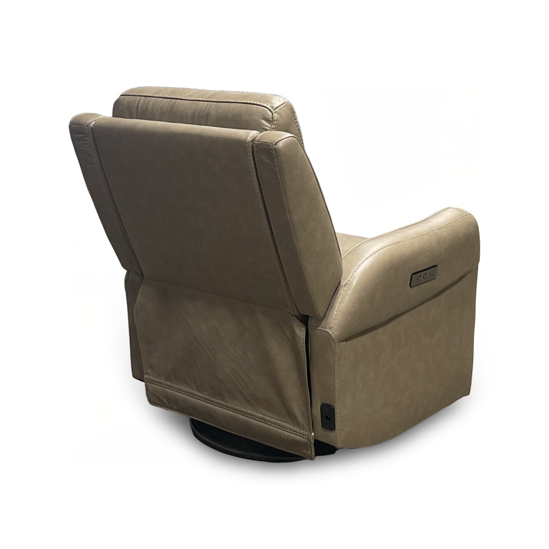 Premium Leather Power Swivel Glider Recliner Chair with USB Port - Ergonomic Comfort for Living Room, Home Theater & Office Relaxation