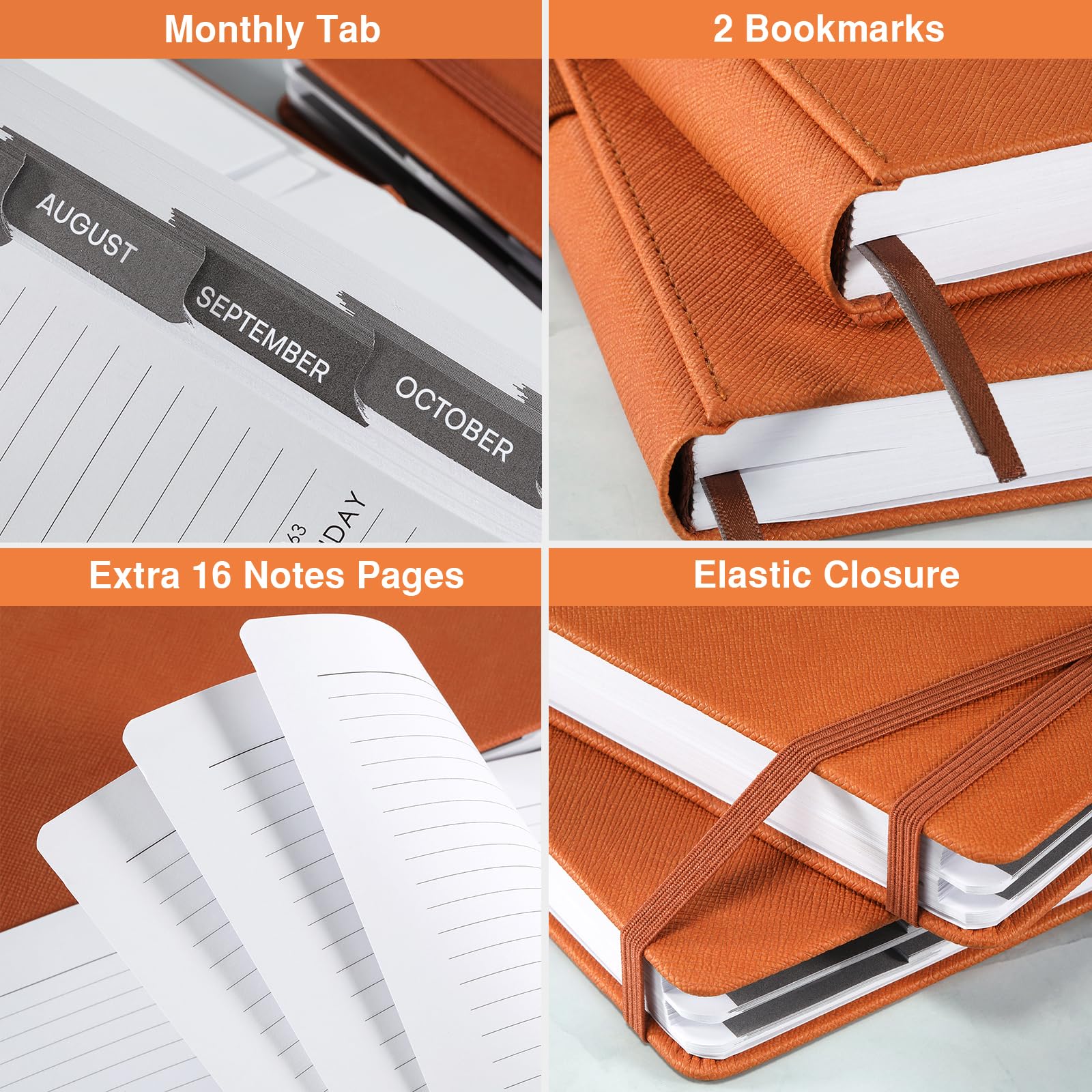 2025-2026 Academic Planner with Faux Leather Cover | July 2024 - June 2025 Daily & Hourly Schedule Organizer | 5.75