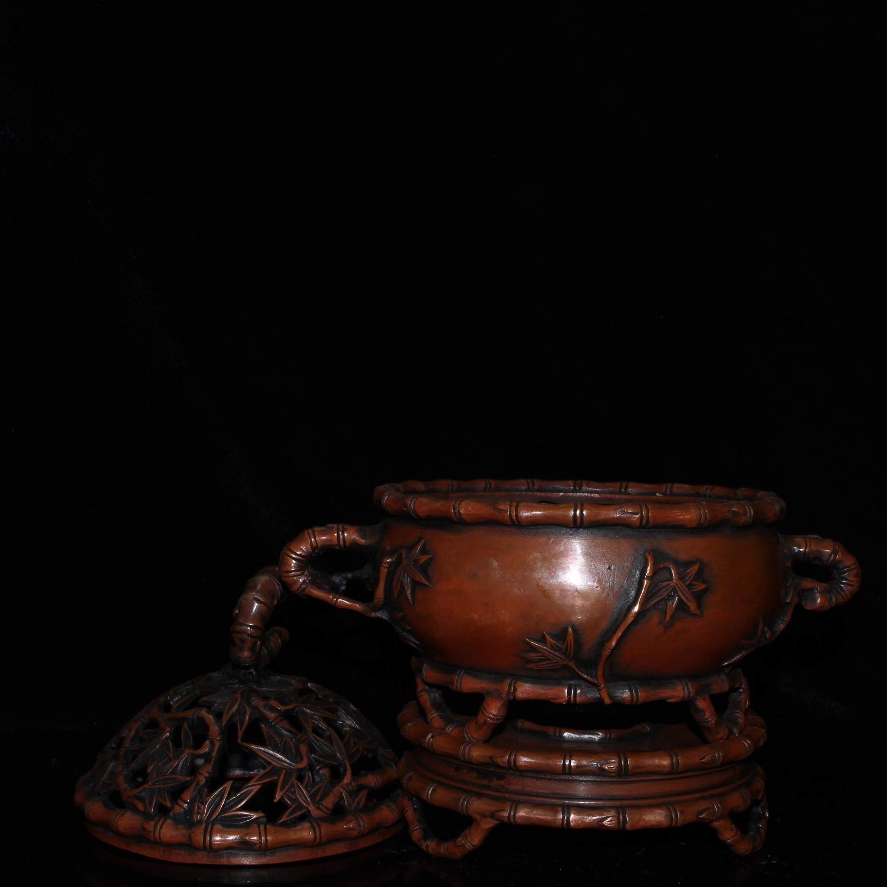 Handmade Pure Copper Incense Burner with Bamboo Joint - Aromatherapy Furnace for Meditation, Yoga & Buddha Supplies | Eco-Friendly Home Decor & Spiritual Gift