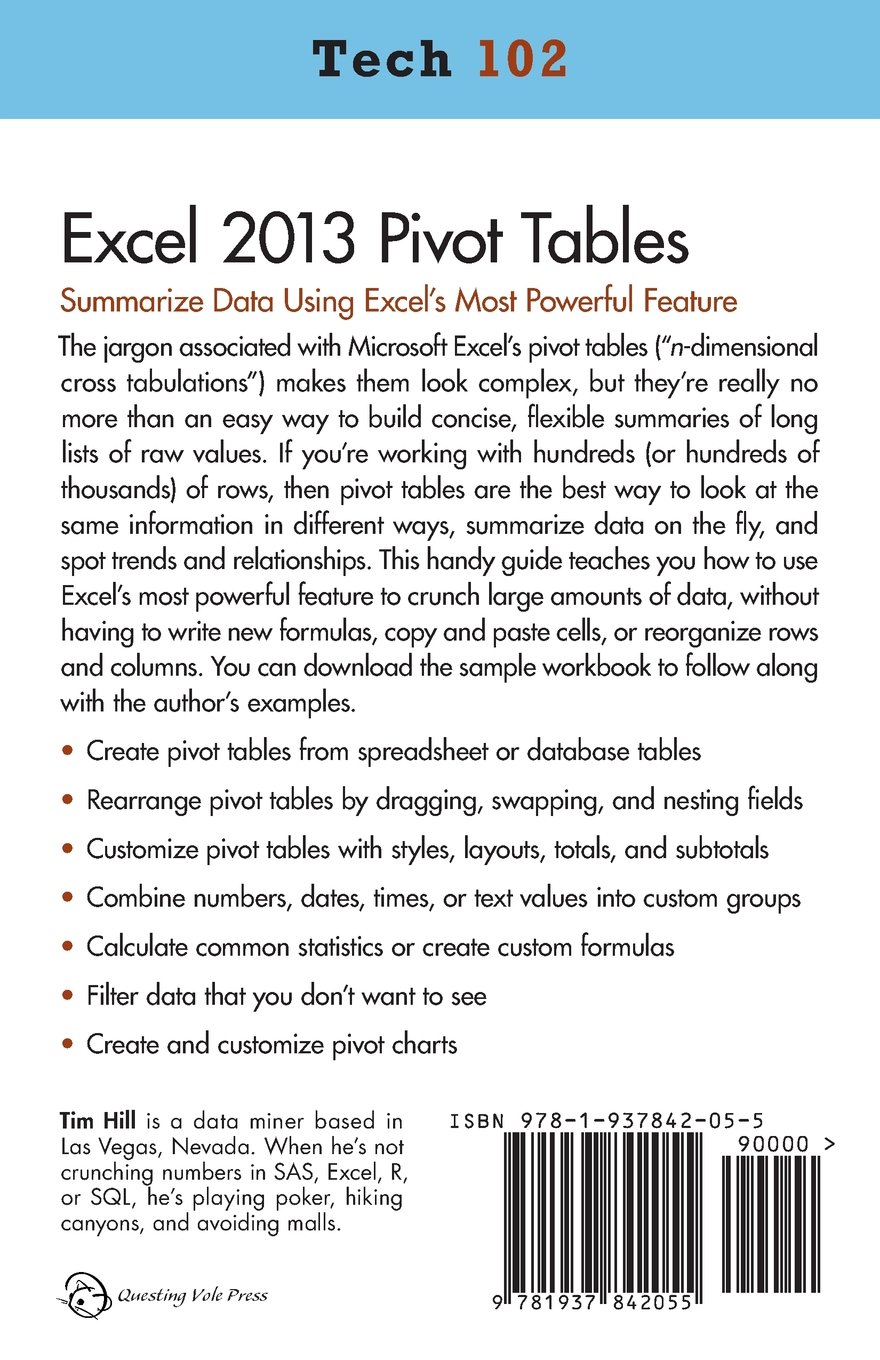 Excel 2013 Pivot Tables Guide - Step-by-Step Tutorial for Data Analysis (Tech 102) | Perfect for Business Reports, Financial Modeling & Data Visualization