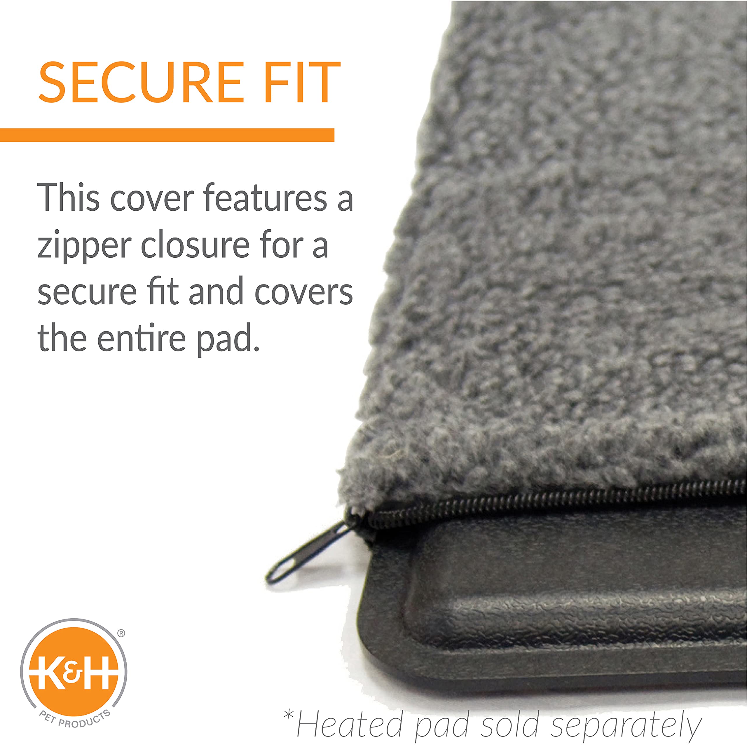K&H Pet Products Lectro-Kennel Outdoor Heated Pad Deluxe Cover - Gray Fleece Lining, 22.5