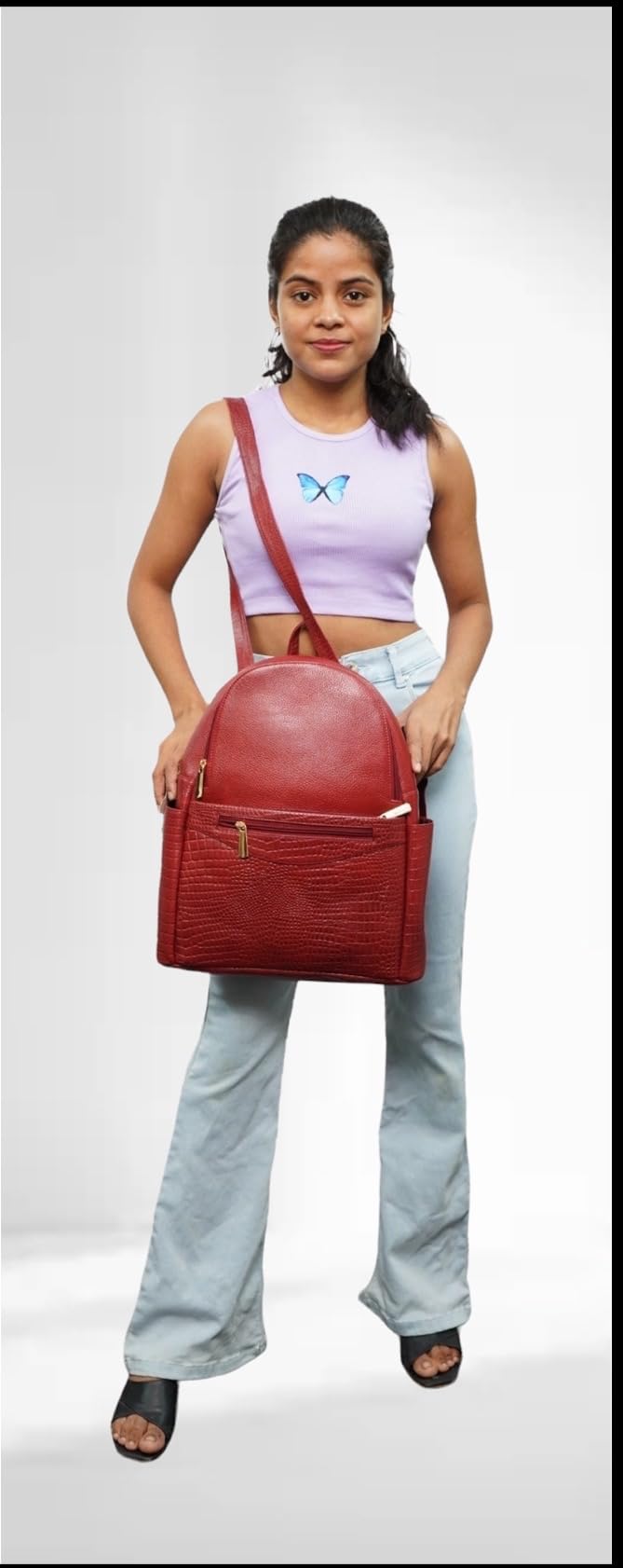 RICHSIGN 14 Inch Leather Laptop Backpack for Women - Stylish Office Work Bag, Travel & Business Commuter Backpack - Premium Genuine Leather Computer Bag for Professionals