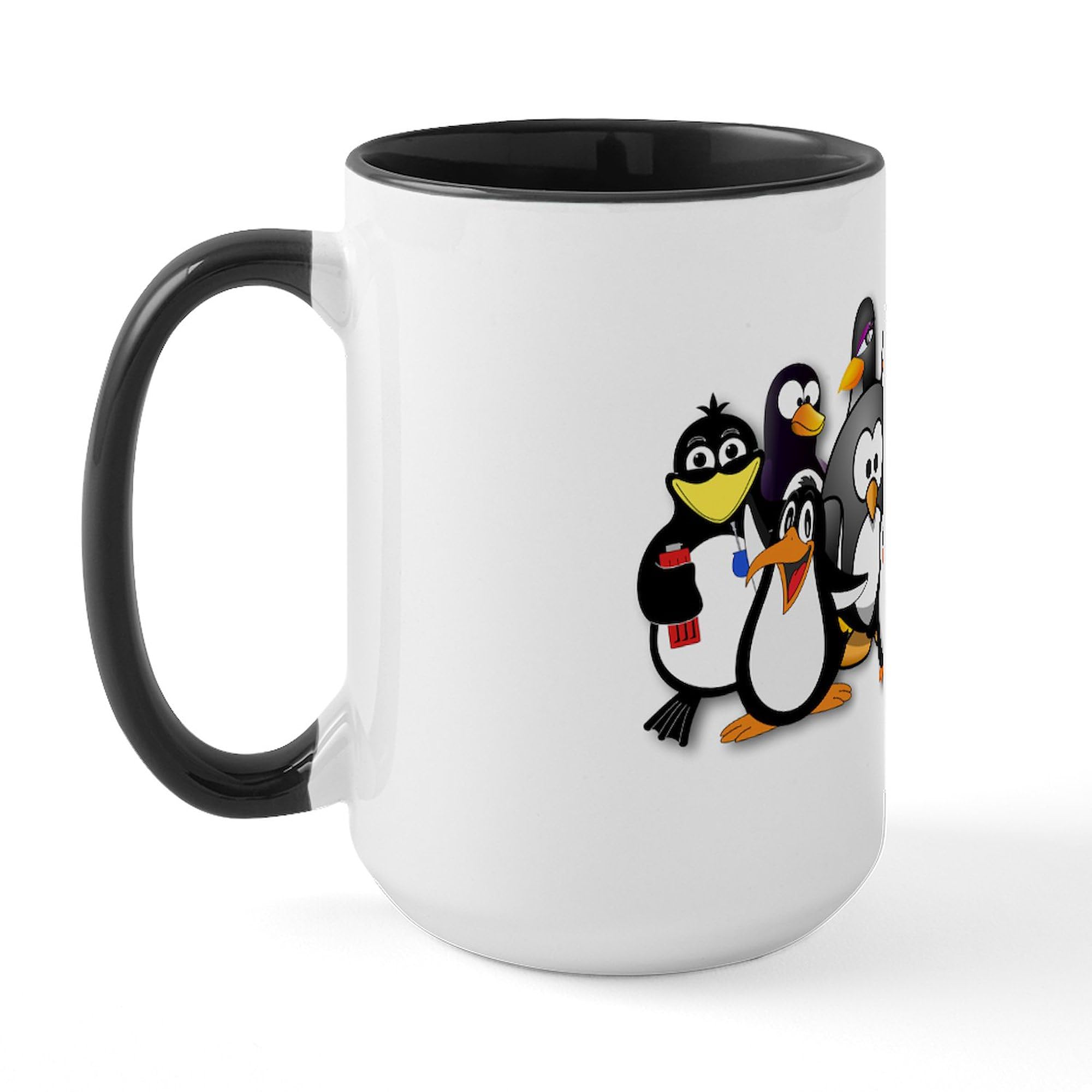 Penguins Ceramic Coffee Mug 15 oz (444 ml) - Insulated Hot & Cold Drink Cup for Tea, Coffee, Hot Chocolate - Perfect for Home, Office, Gifts, Holidays
