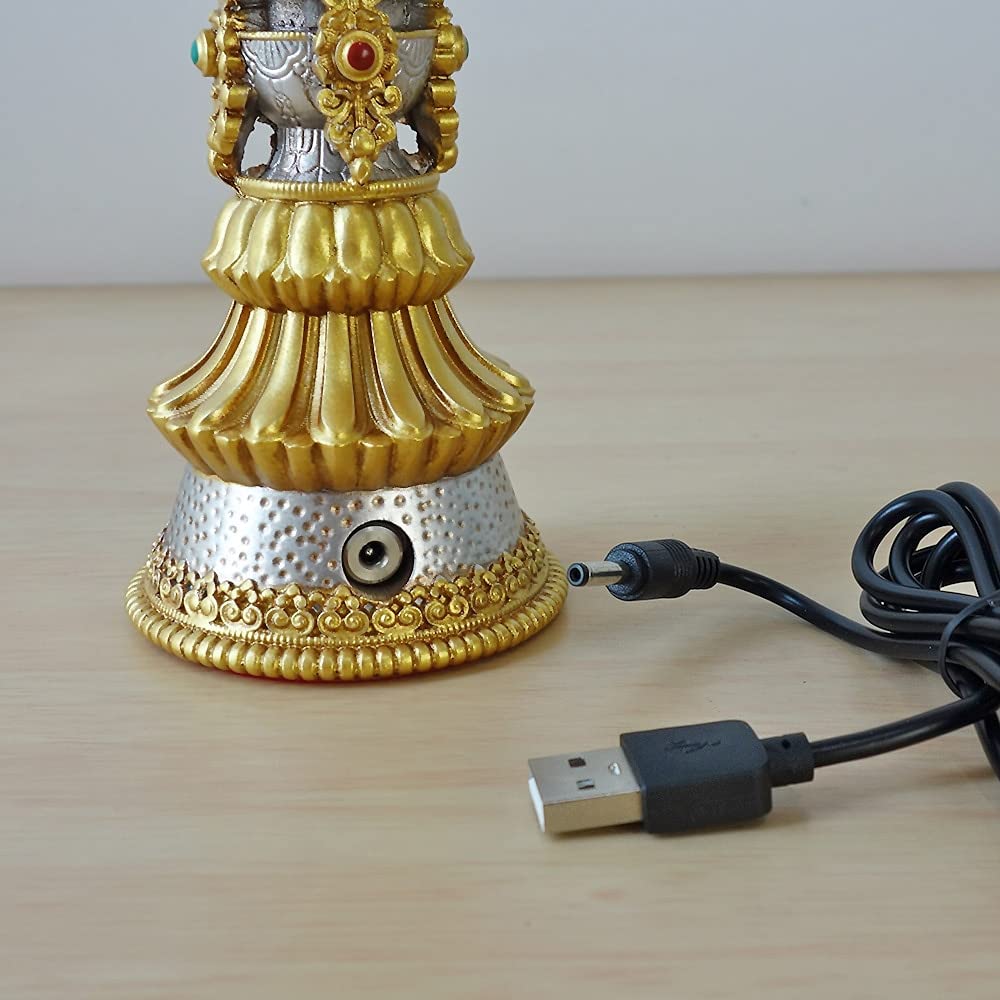 2 Pcs Tibetan LED Candle Butter Lamp - Smokeless Flameless Buddhist Electronic Candles with USB Power - Perfect for Home Decor, Meditation & Spiritual Ceremonies