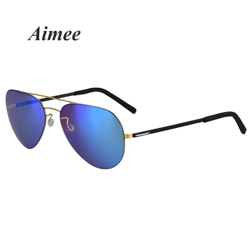 Aimee Women's Full Rim Oval Double Bridge Titanium Sunglasses 198001 - Stylish UV Protection Shades for Driving, Beach & Outdoor Activities