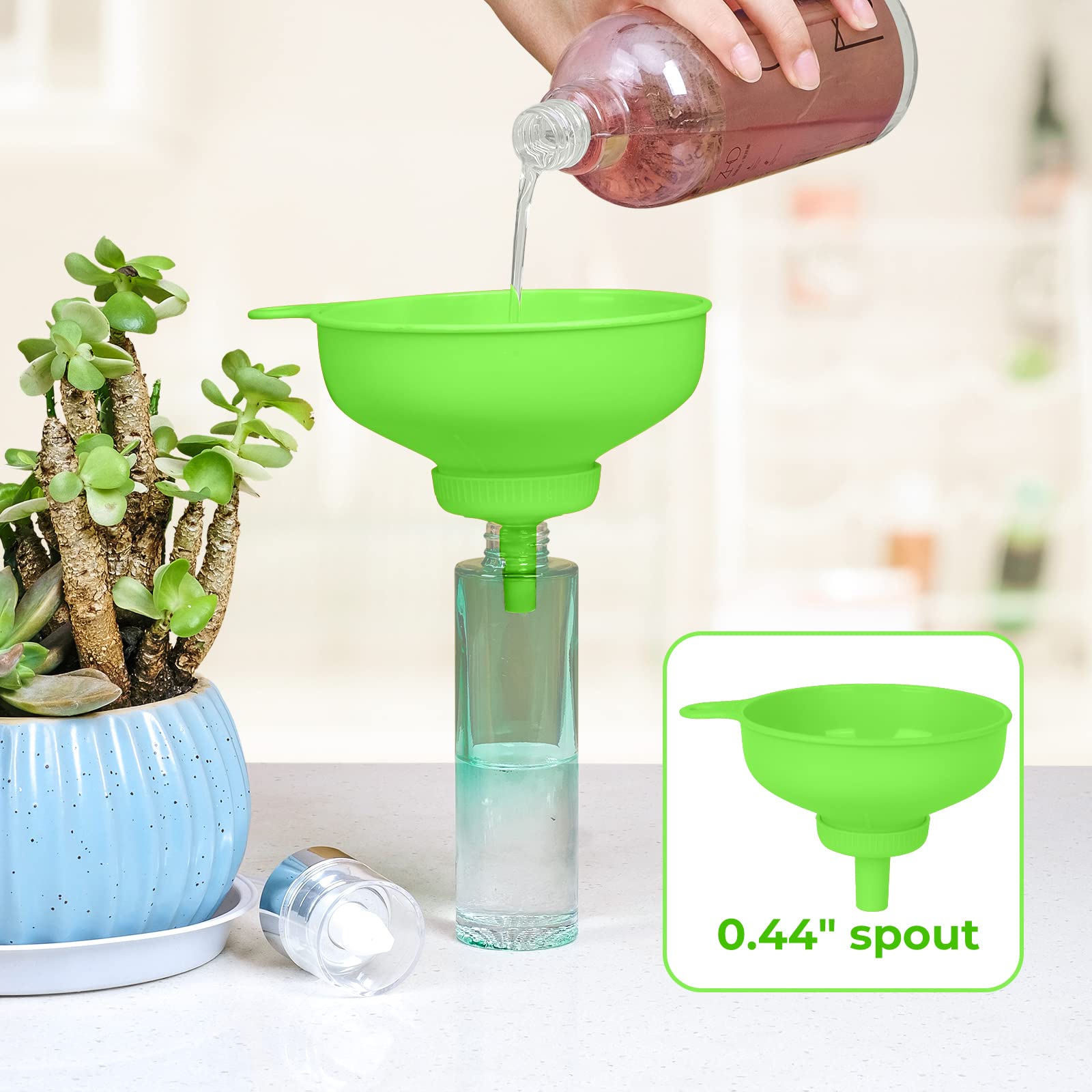 Wide Mouth Kitchen Funnel Set - 4 Size Food Grade Plastic Cooking Funnel for Mason Jars, Oil Bottles & Spice Containers - Perfect for Canning, Baking, DIY Shampoo & Sauce Making