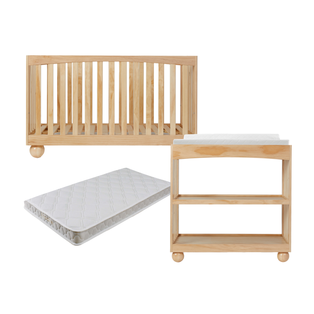 Blake Natural 4-Piece Nursery Furniture Set - Crib, Dresser, Changing Table & Rocking Chair for Baby Room Decor & Nursery Essentials