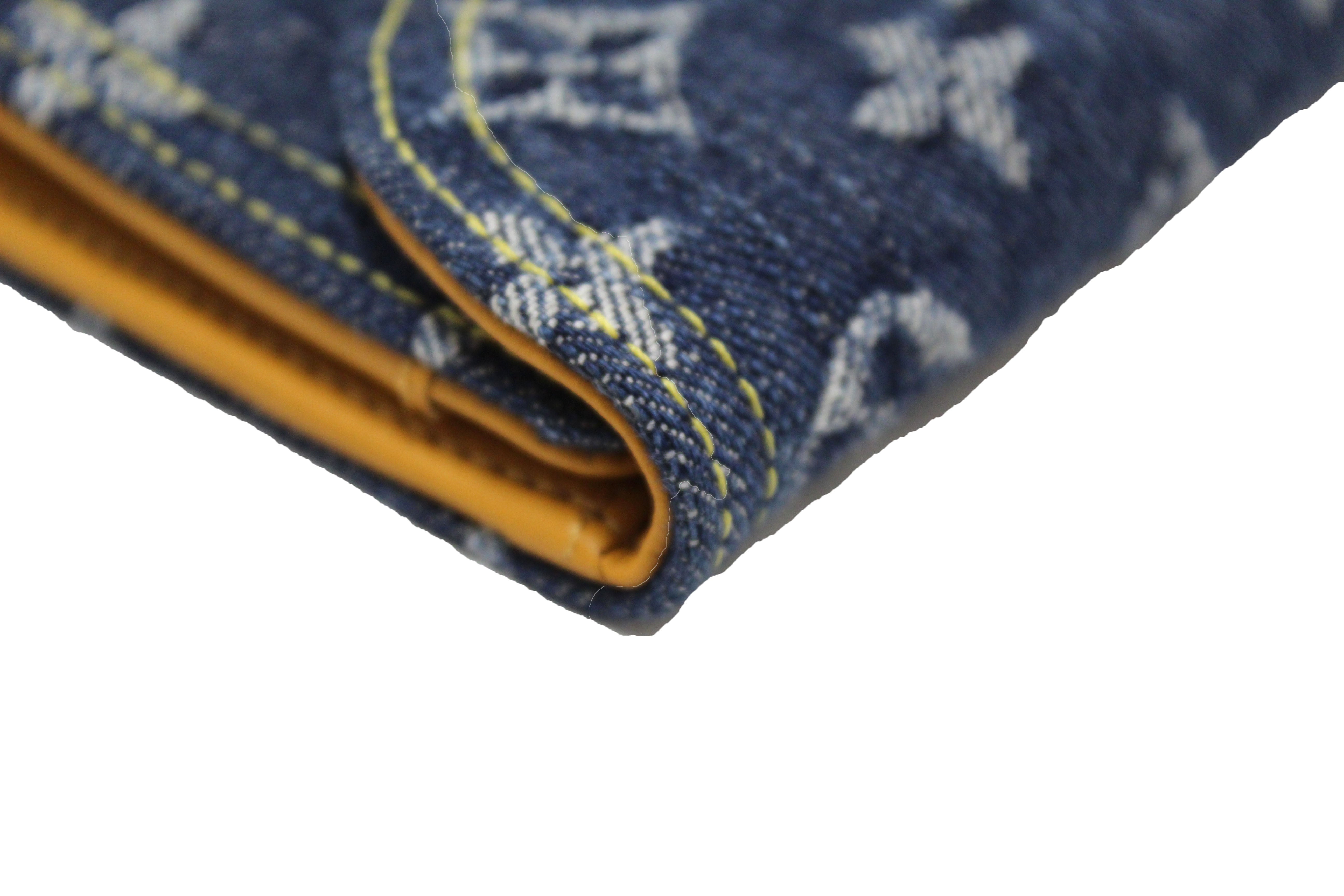 Authentic Louis Vuitton Blue Monogram Denim Amelia Wallet - Luxury Women's Designer Clutch for Everyday Use & Special Occasions